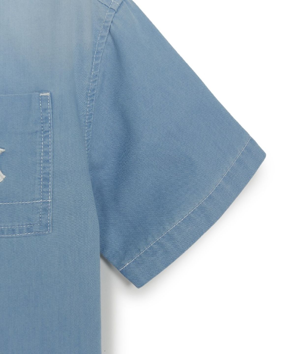 엠엘비 키즈(MLB KIDS) 베이직 쿨필드 반팔 데님 셔츠 NY (L.Blue)