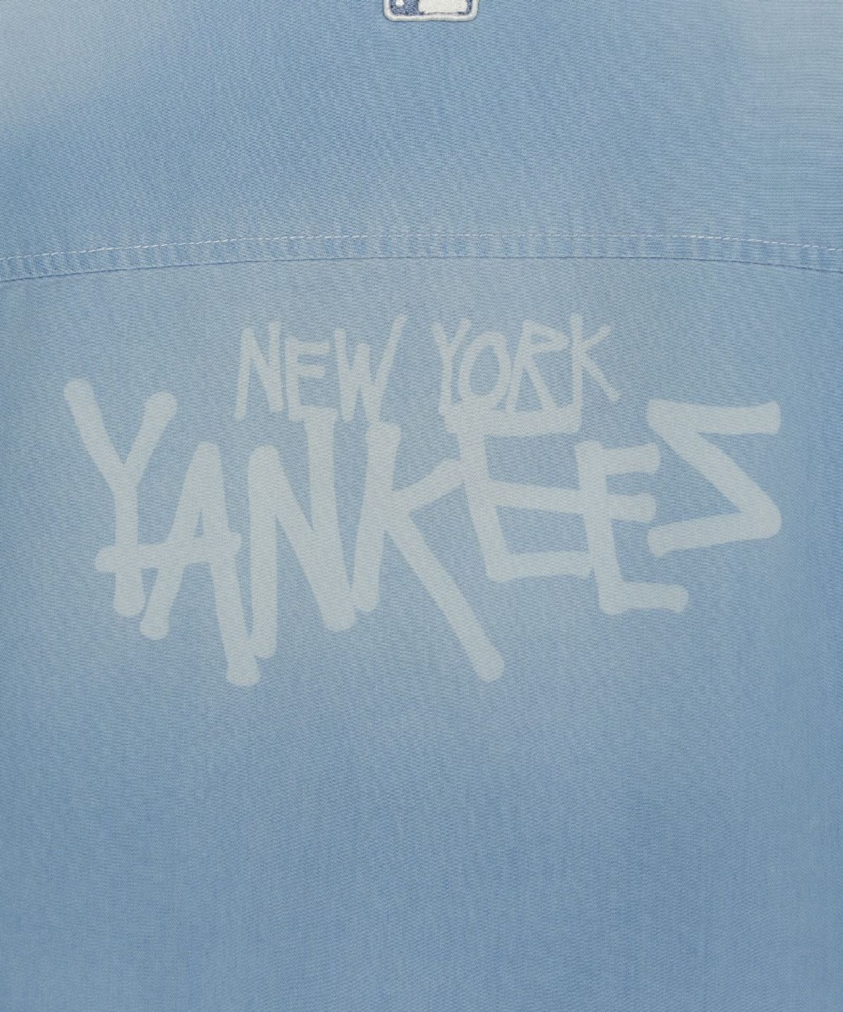 엠엘비 키즈(MLB KIDS) 베이직 쿨필드 반팔 데님 셔츠 NY (L.Blue)