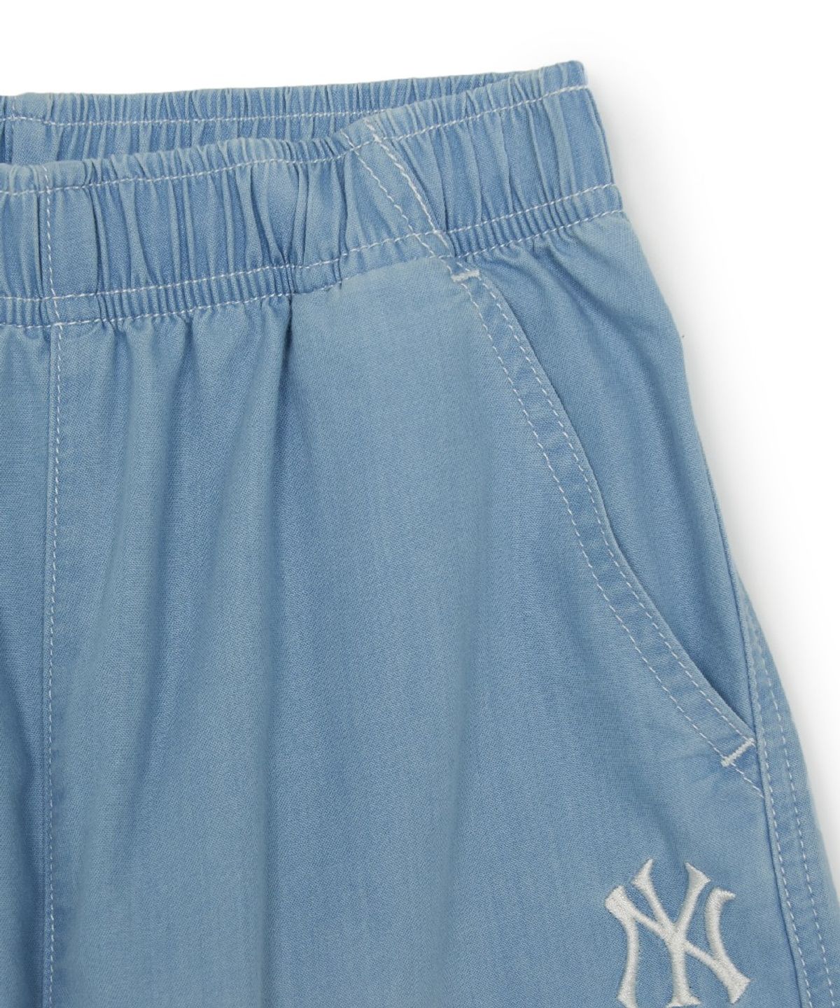 엠엘비 키즈(MLB KIDS) 베이직 쿨필드 데님 카고 반바지 NY (L.Blue)