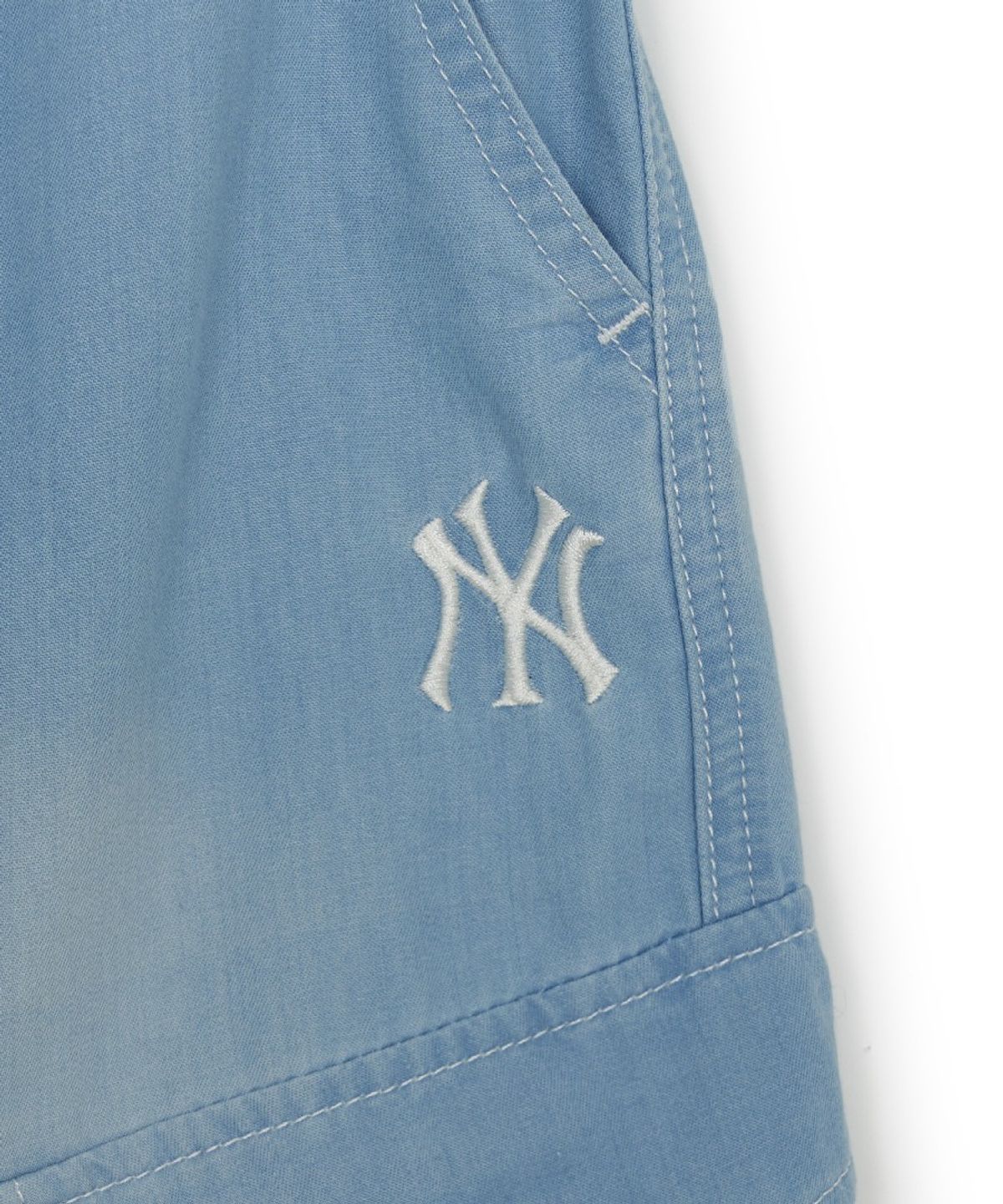 엠엘비 키즈(MLB KIDS) 베이직 쿨필드 데님 카고 반바지 NY (L.Blue)