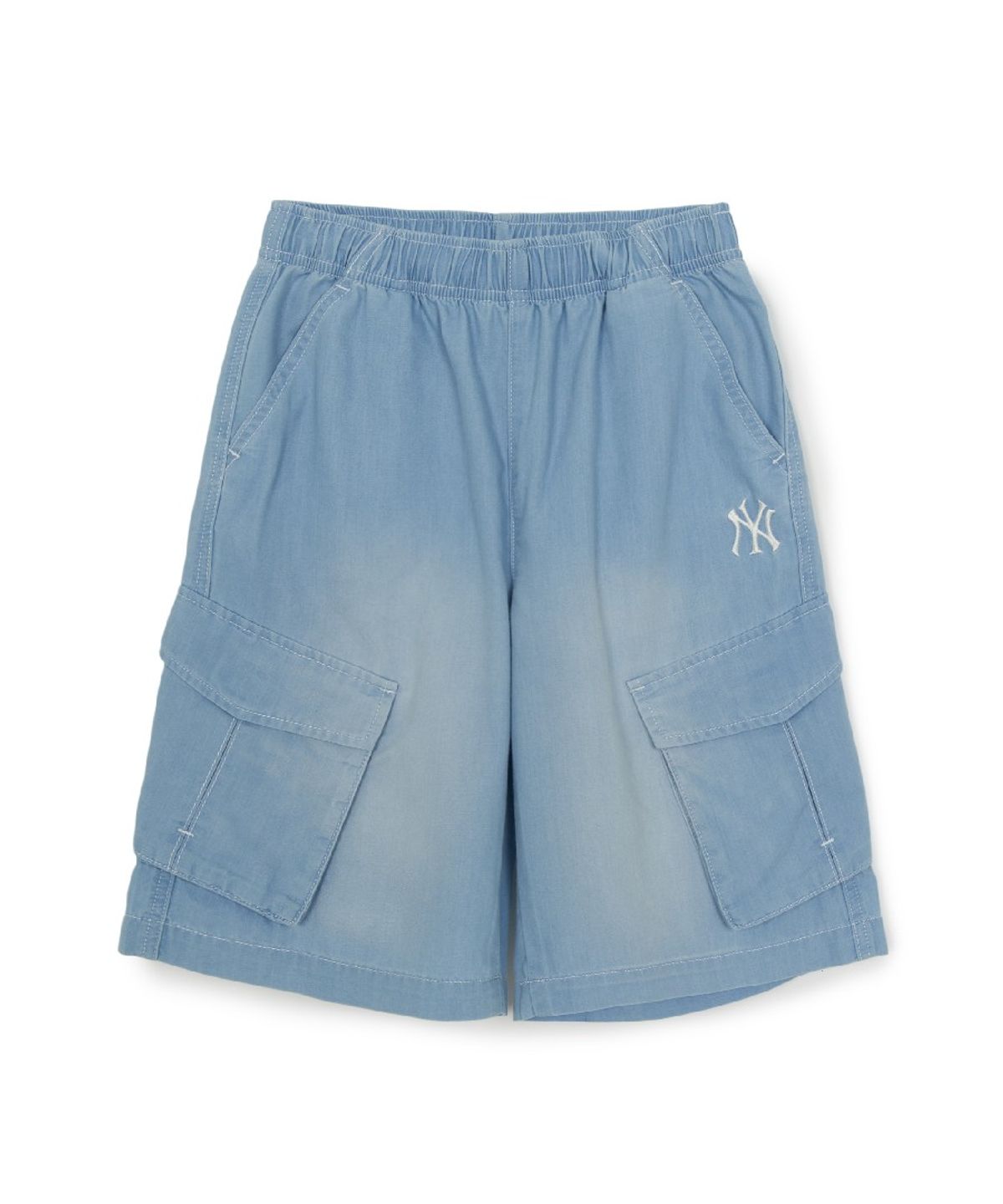 엠엘비 키즈(MLB KIDS) 베이직 쿨필드 데님 카고 반바지 NY (L.Blue)
