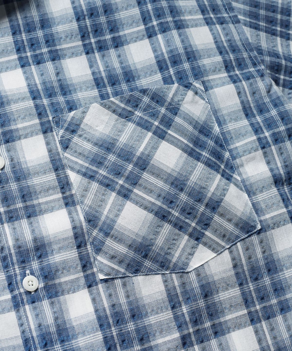 에스파이(ESFAI) OPEN COLLAR S/S SHIRT (BLUE)