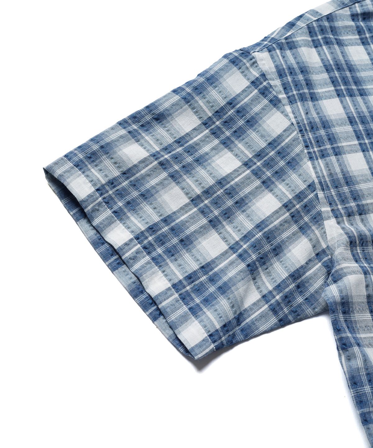 에스파이(ESFAI) OPEN COLLAR S/S SHIRT (BLUE)