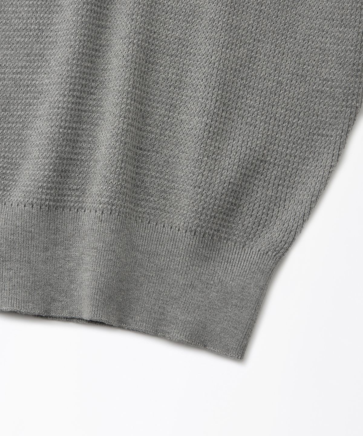 아웃스탠딩(OUTSTANDING) HS HENLEY NECK KNIT_MELANGE GRAY