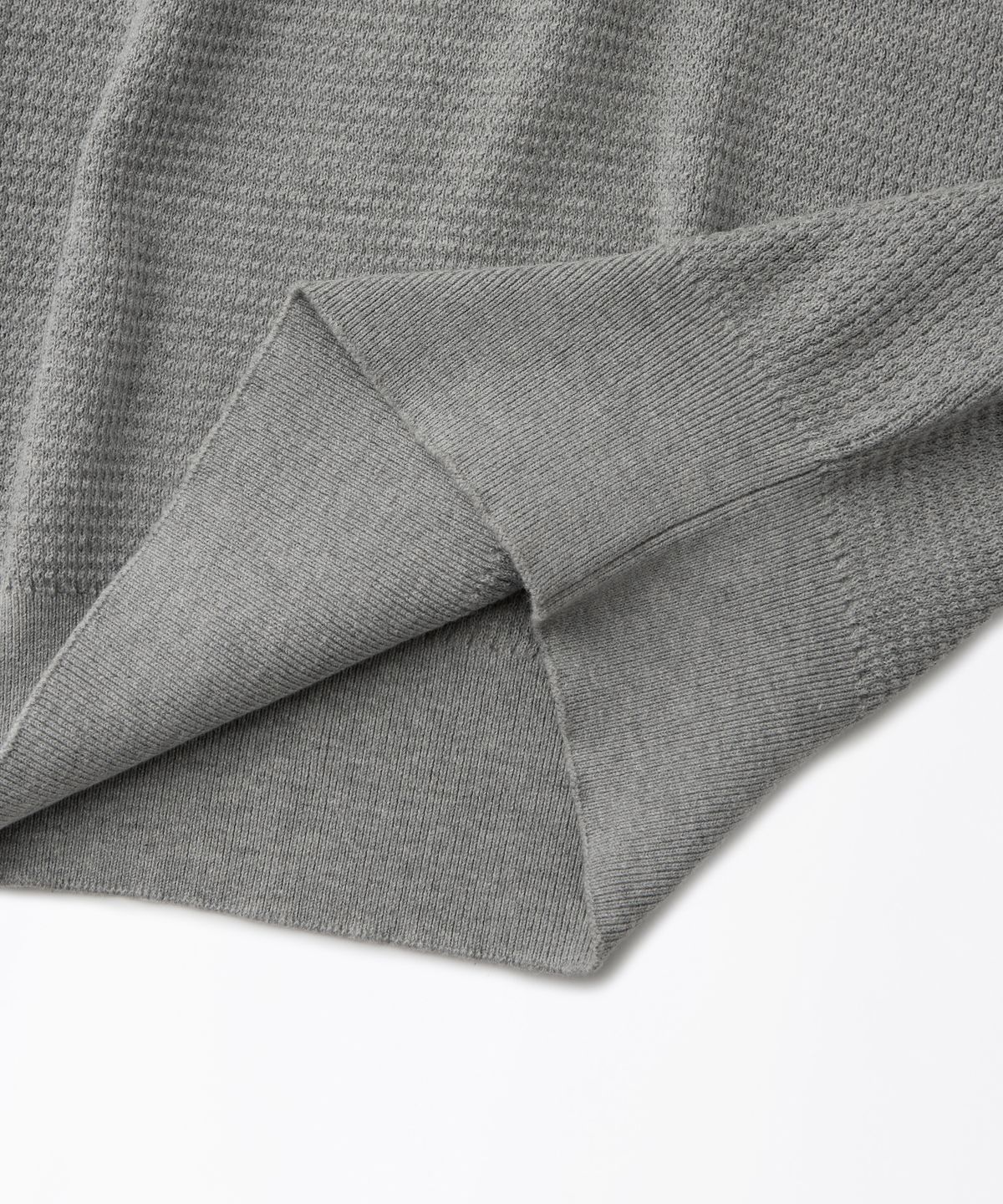 아웃스탠딩(OUTSTANDING) HS HENLEY NECK KNIT_MELANGE GRAY
