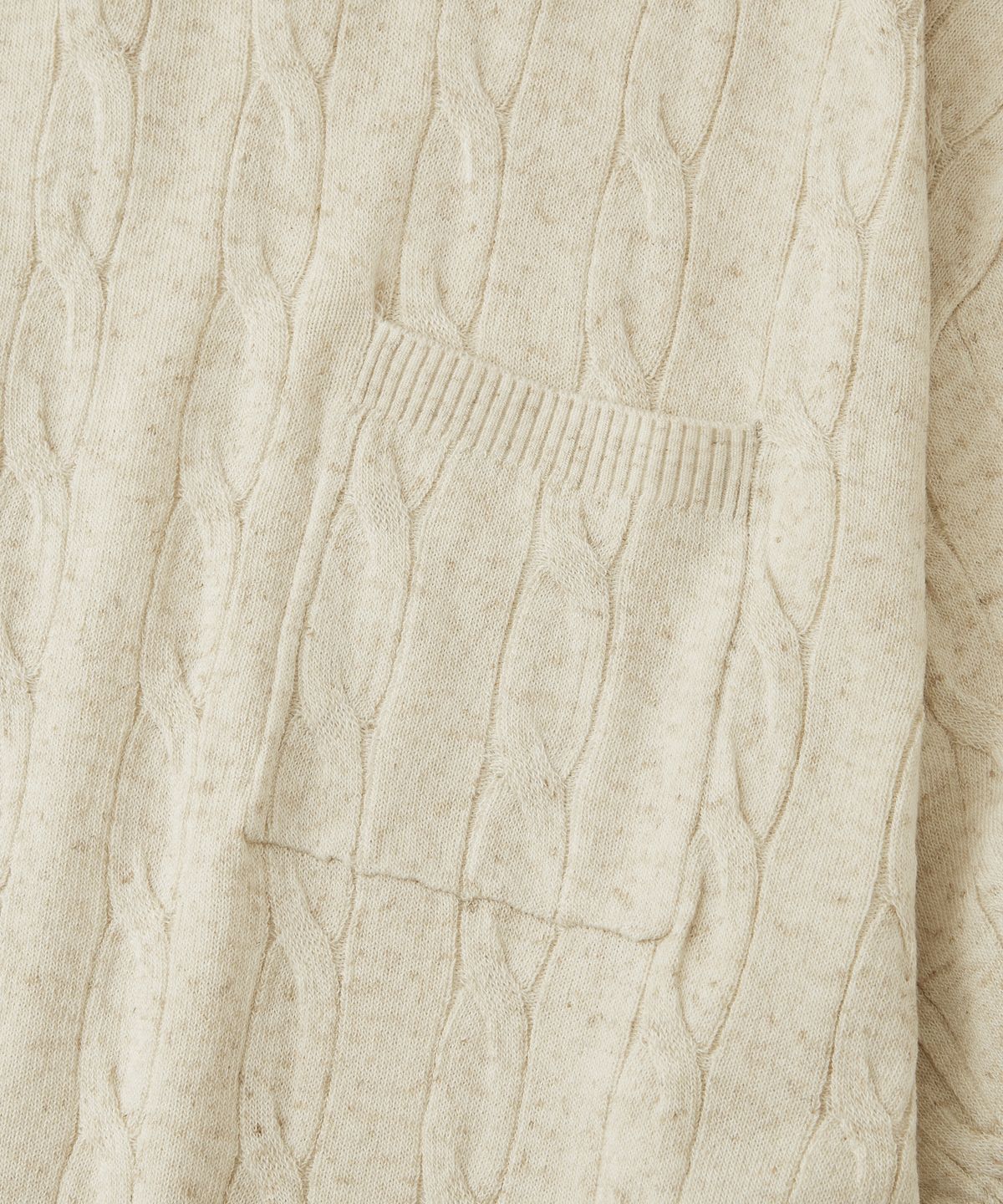 아웃스탠딩(OUTSTANDING) HS LINEN CREW NECK CABLE KNIT_ECRU