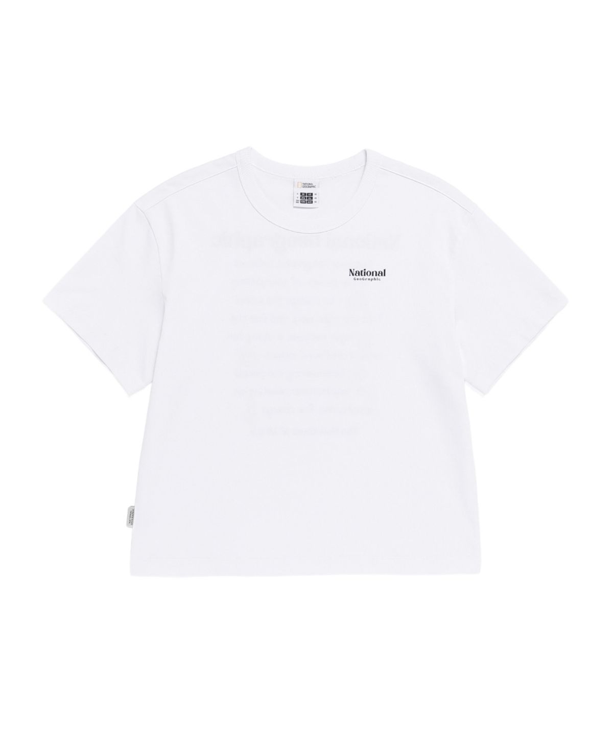 내셔널지오그래픽(NATIONALGEOGRAPHIC) N262WTS982 [AEROSILVER] 여성 아비스 그래픽 세미크롭 반팔 티셔츠 WHITE