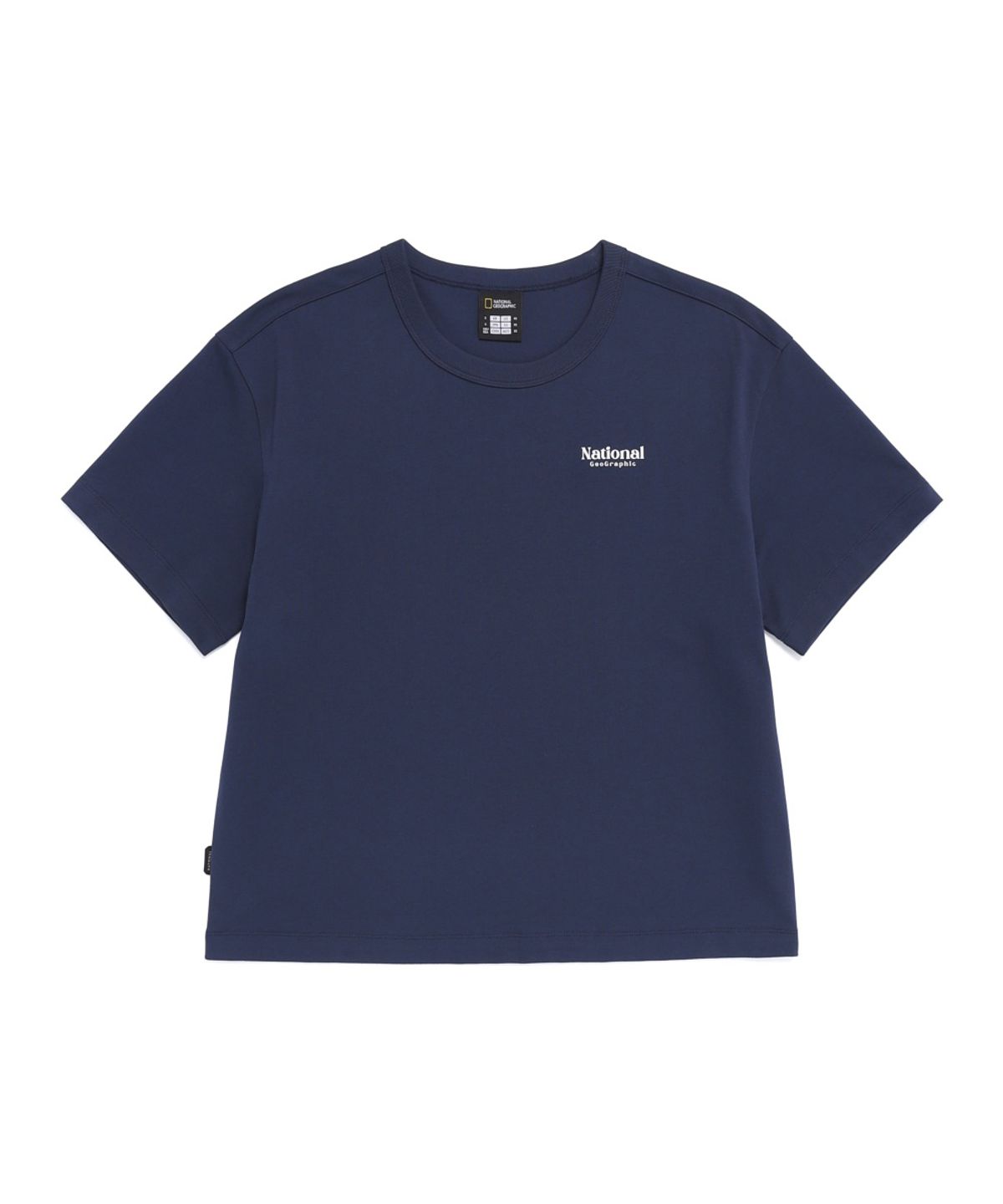 내셔널지오그래픽(NATIONALGEOGRAPHIC) N262WTS982 [AEROSILVER] 여성 아비스 그래픽 세미크롭 반팔 티셔츠 NAVY