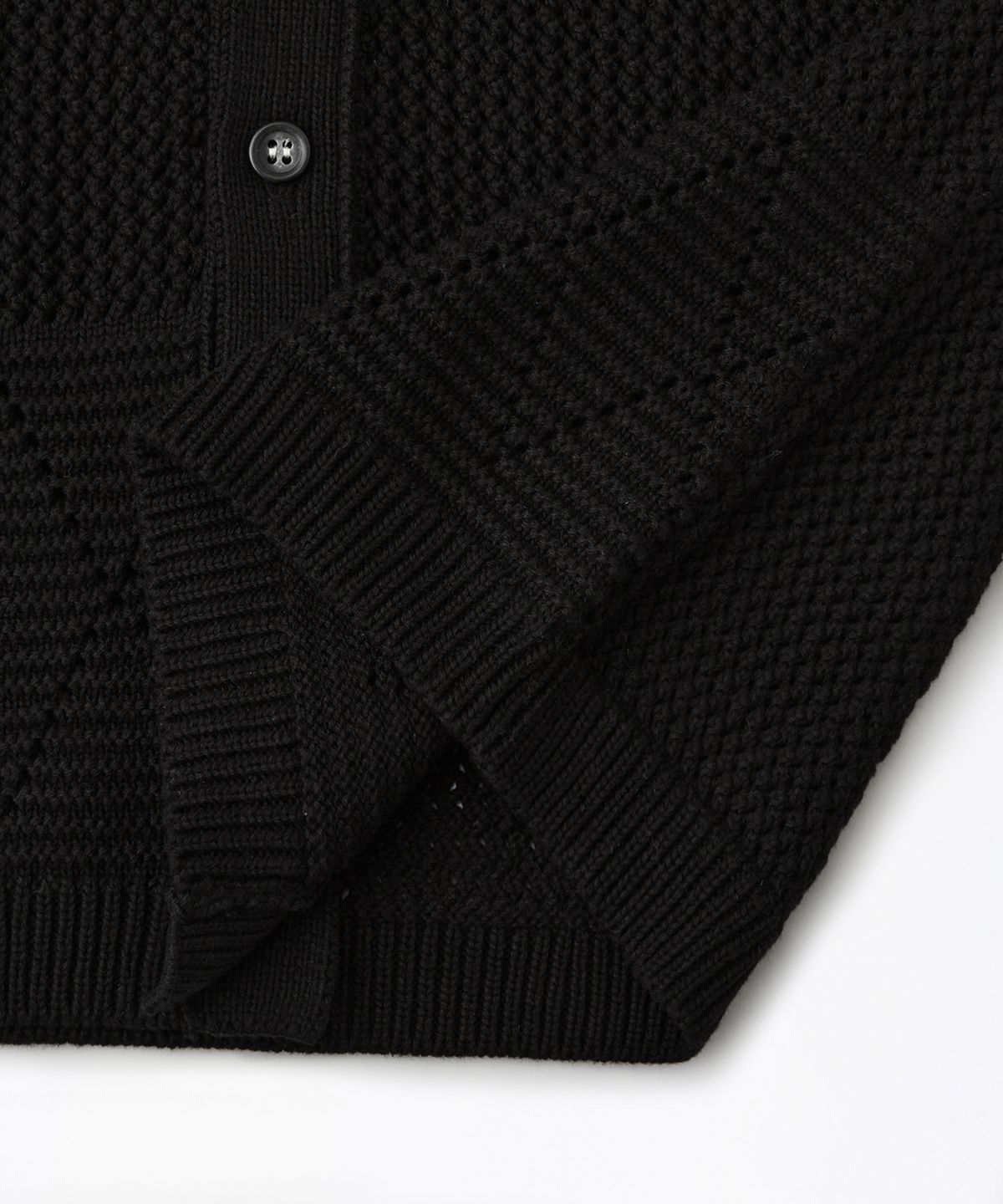 아웃스탠딩(OUTSTANDING) HS CROCHET KNIT CARDIGAN_BLACK