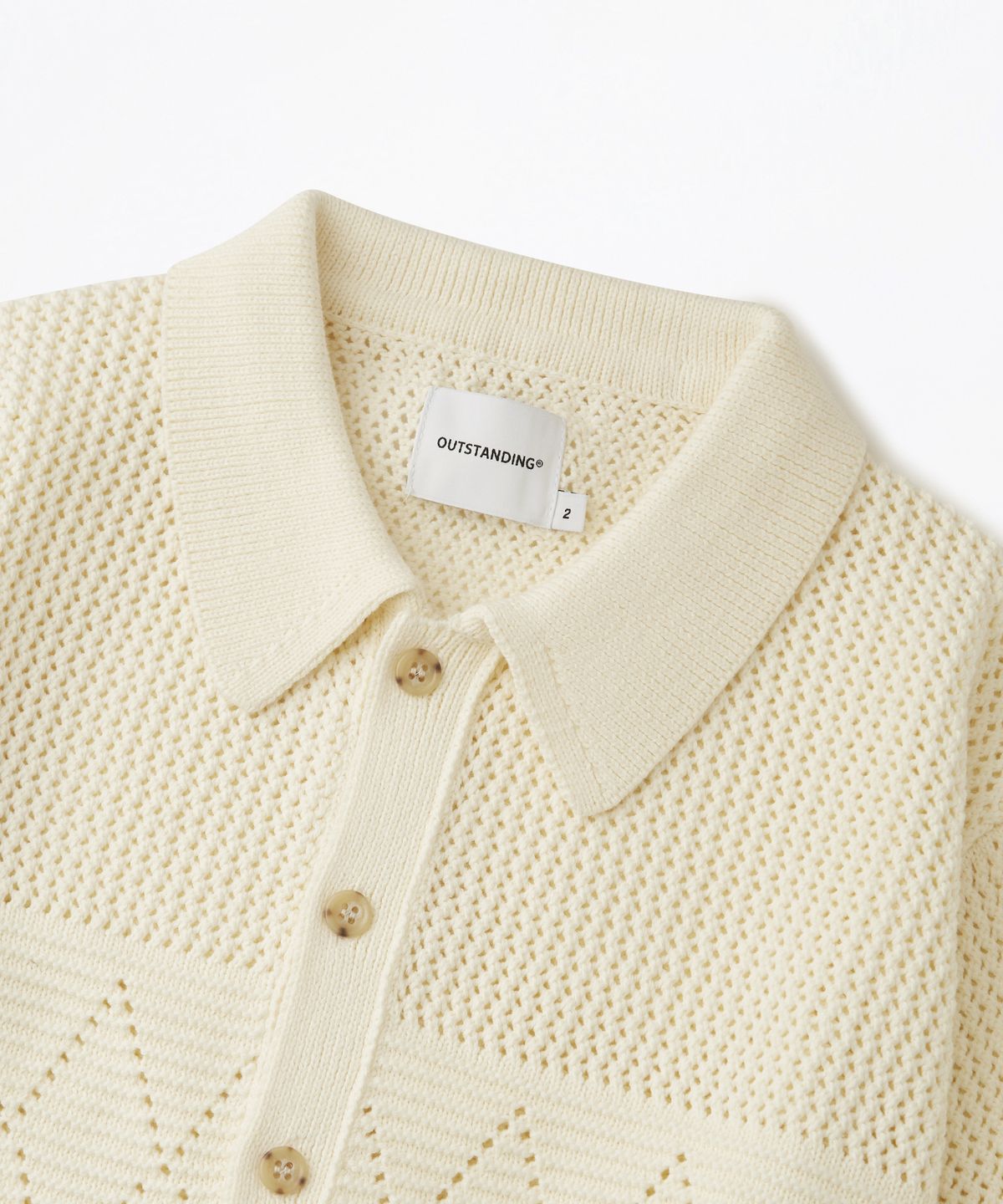 아웃스탠딩(OUTSTANDING) HS CROCHET KNIT CARDIGAN_IVORY