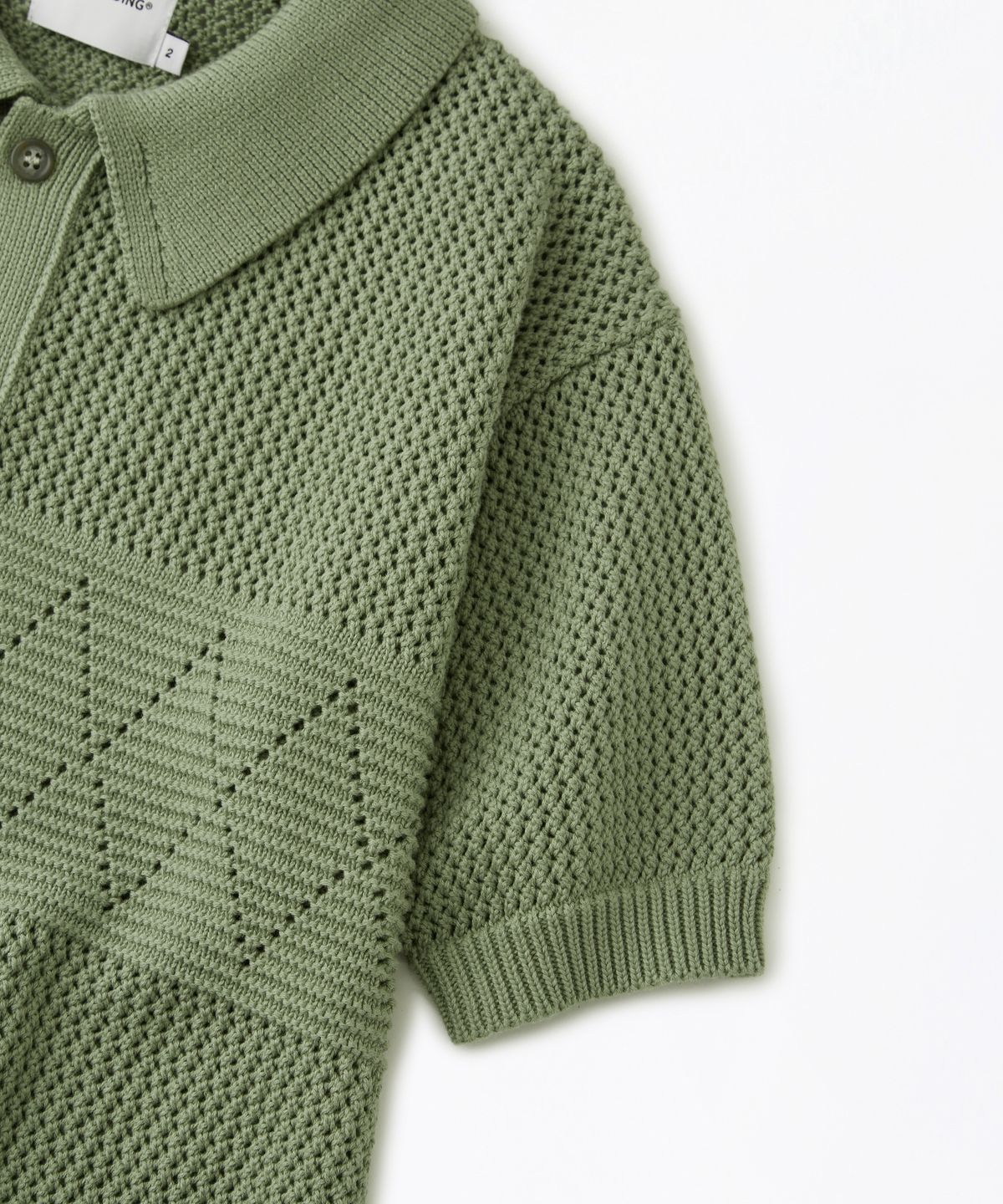 아웃스탠딩(OUTSTANDING) HS CROCHET KNIT CARDIGAN_L.GREEN