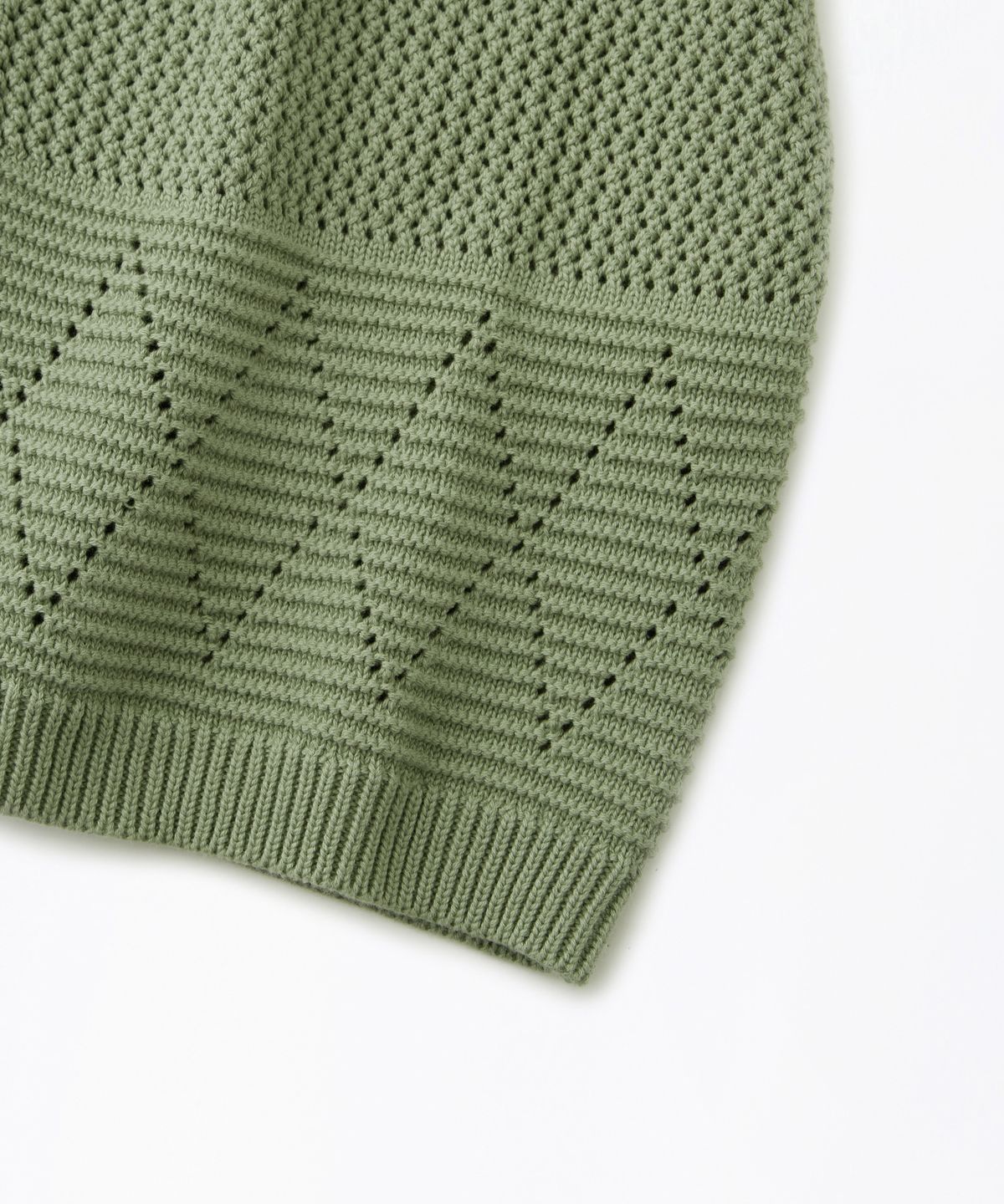아웃스탠딩(OUTSTANDING) HS CROCHET KNIT CARDIGAN_L.GREEN