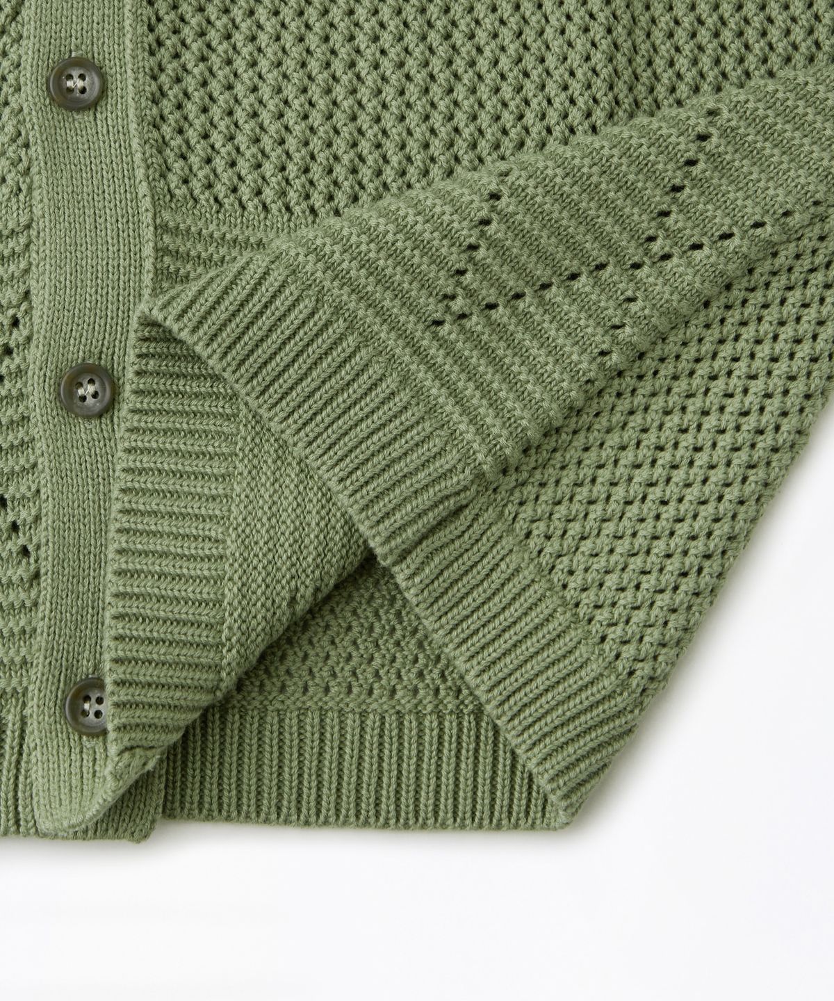 아웃스탠딩(OUTSTANDING) HS CROCHET KNIT CARDIGAN_L.GREEN