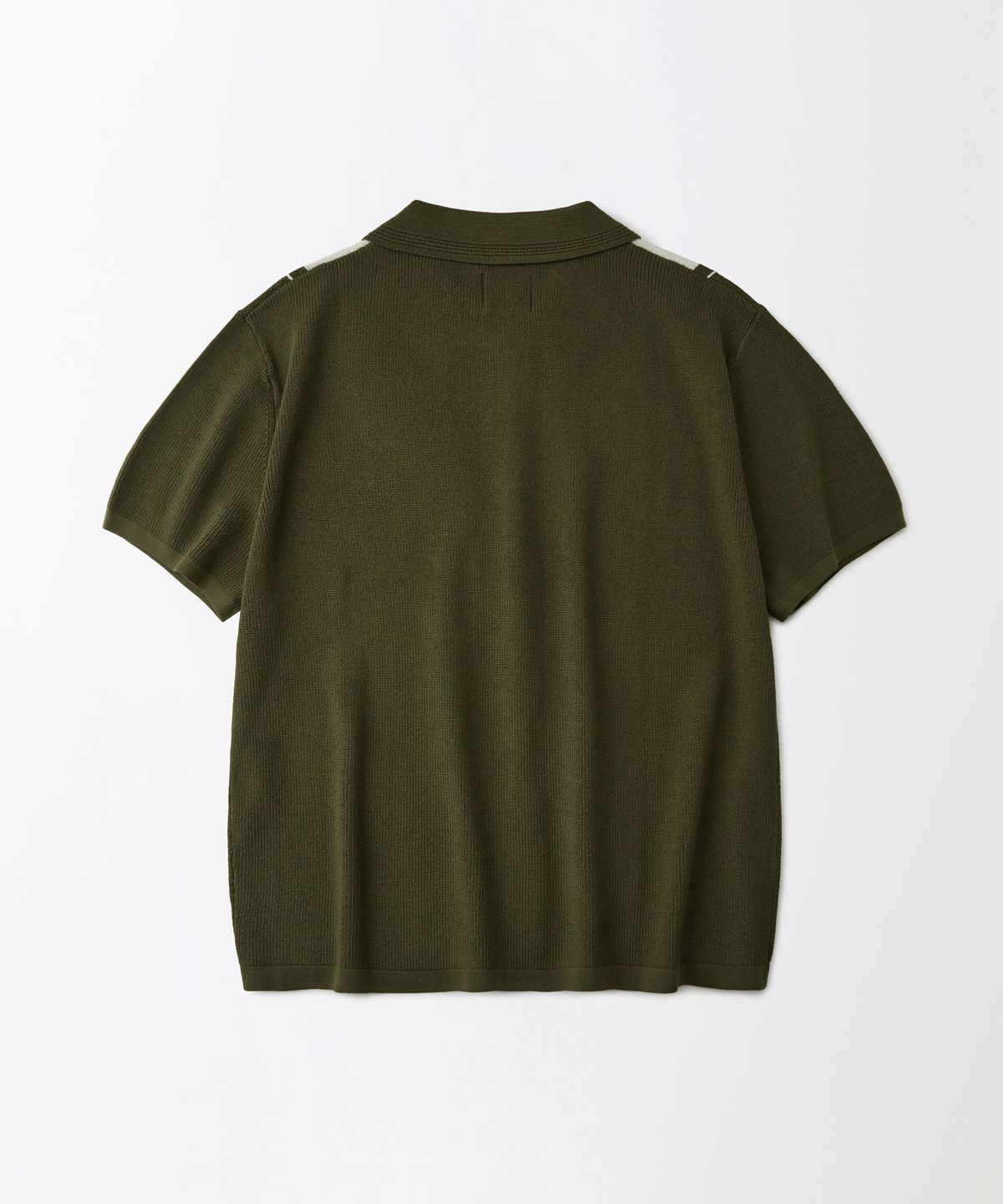 아웃스탠딩(OUTSTANDING) HS STRIPE COLLAR KNIT CARDIGAN_OLIVE/IVORY