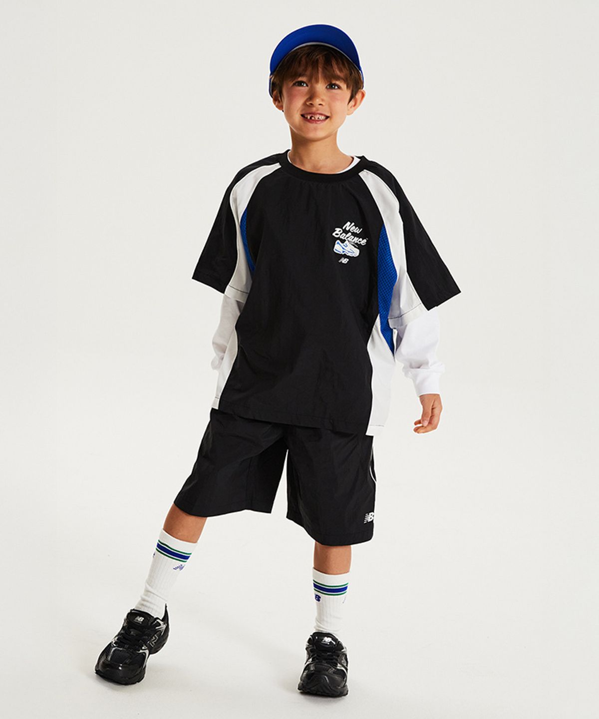 뉴발란스 키즈(NEWBALANCEKIDS) NBSC_아동 메쉬 콤보 우븐 반팔 셋업 NK9YG2772U19