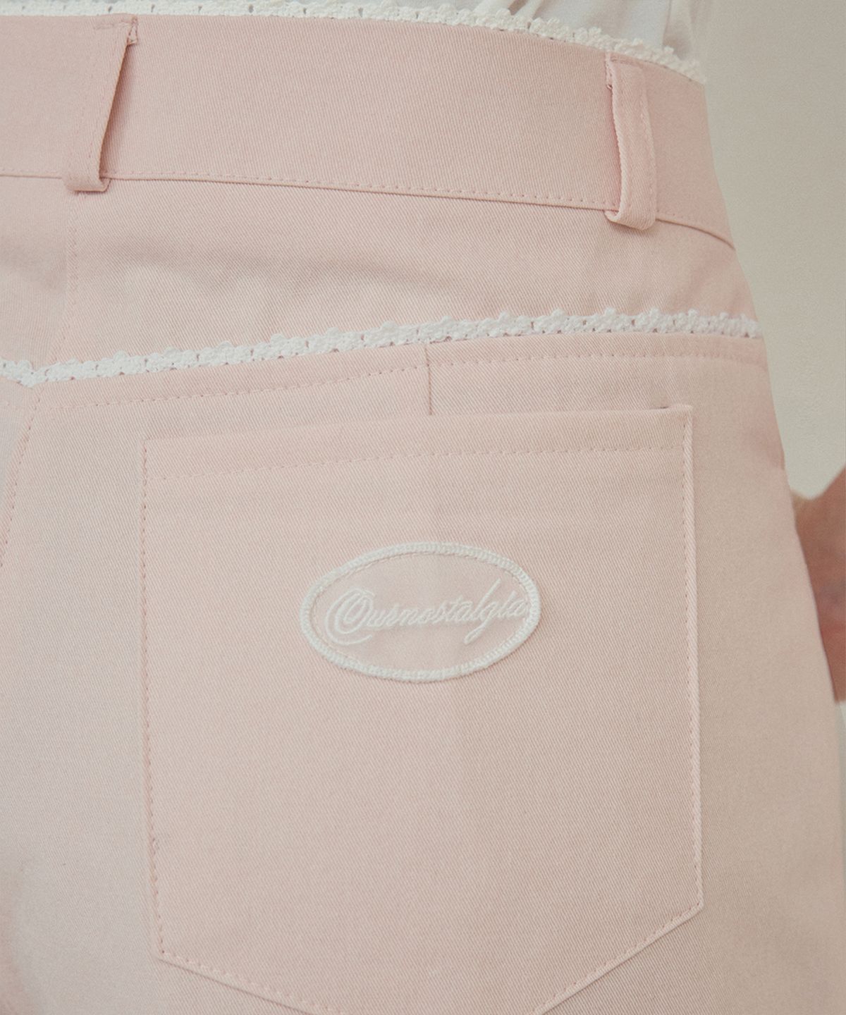 아우어노스텔지아(OURNOSTALGIA) Lace cotton short pants_Pink(O25-PT03)