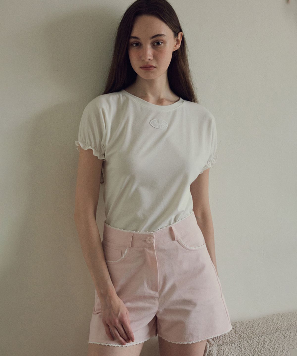 아우어노스텔지아(OURNOSTALGIA) Lace cotton short pants_Pink(O25-PT03)