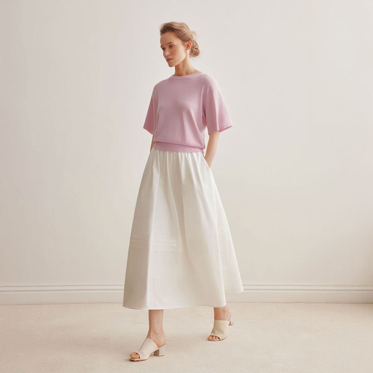 와이와이아이엠(YYIAM) YY_Pleated a-line skirt_2color
