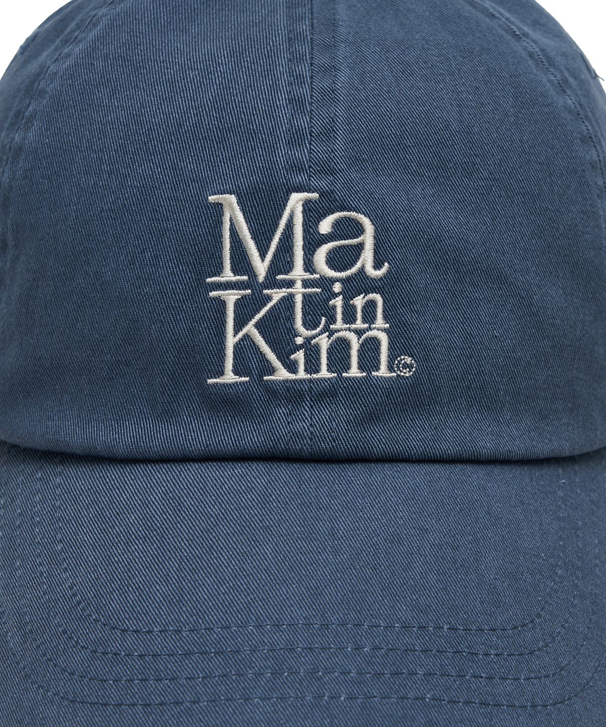 마뗑킴(MATIN KIM) MATIN BLOCK LOGO BALL CAP IN SMOKE BLUE