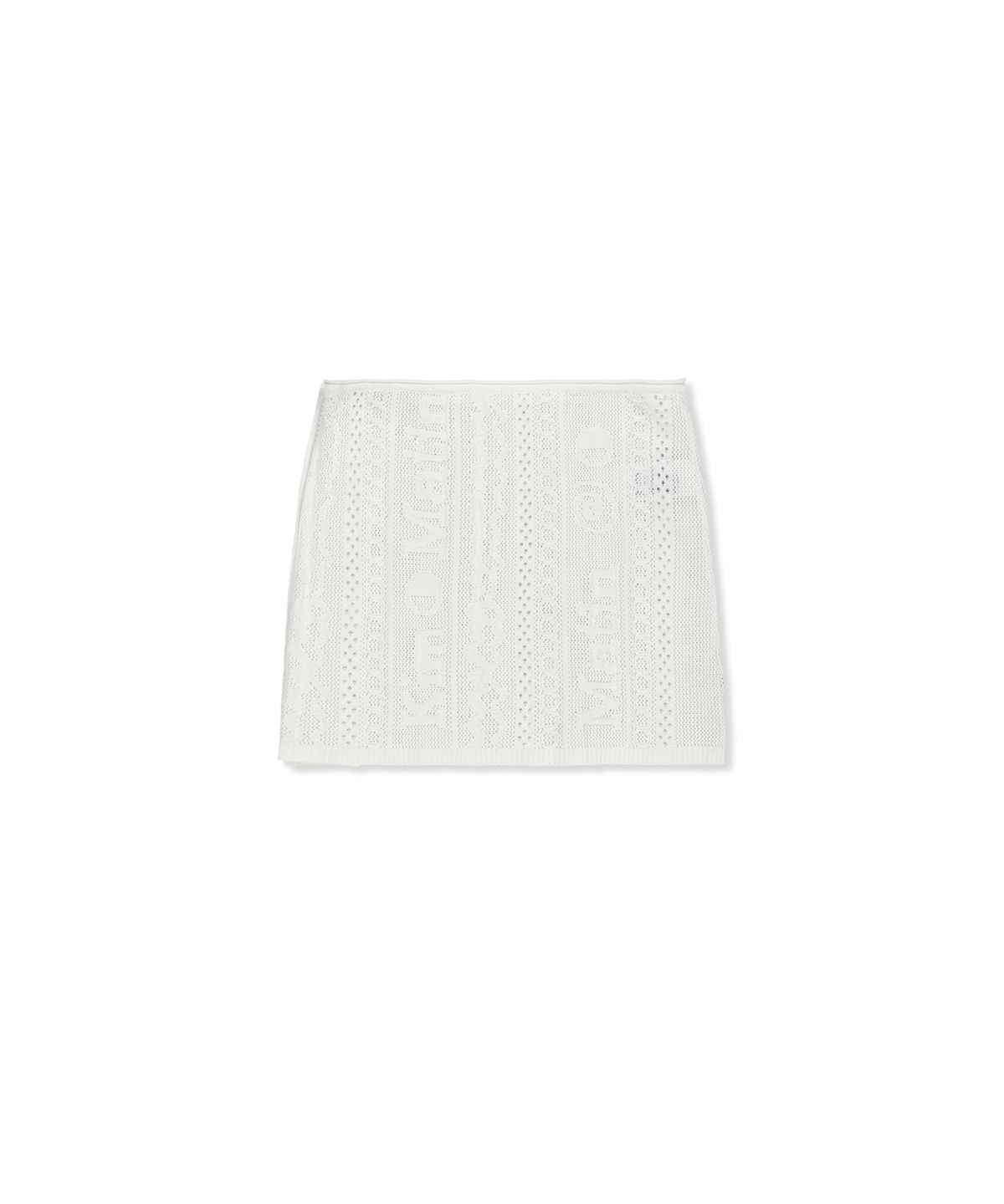 마뗑킴(MATIN KIM) MESH LOGO WRAP MINI SKIRT IN WHITE