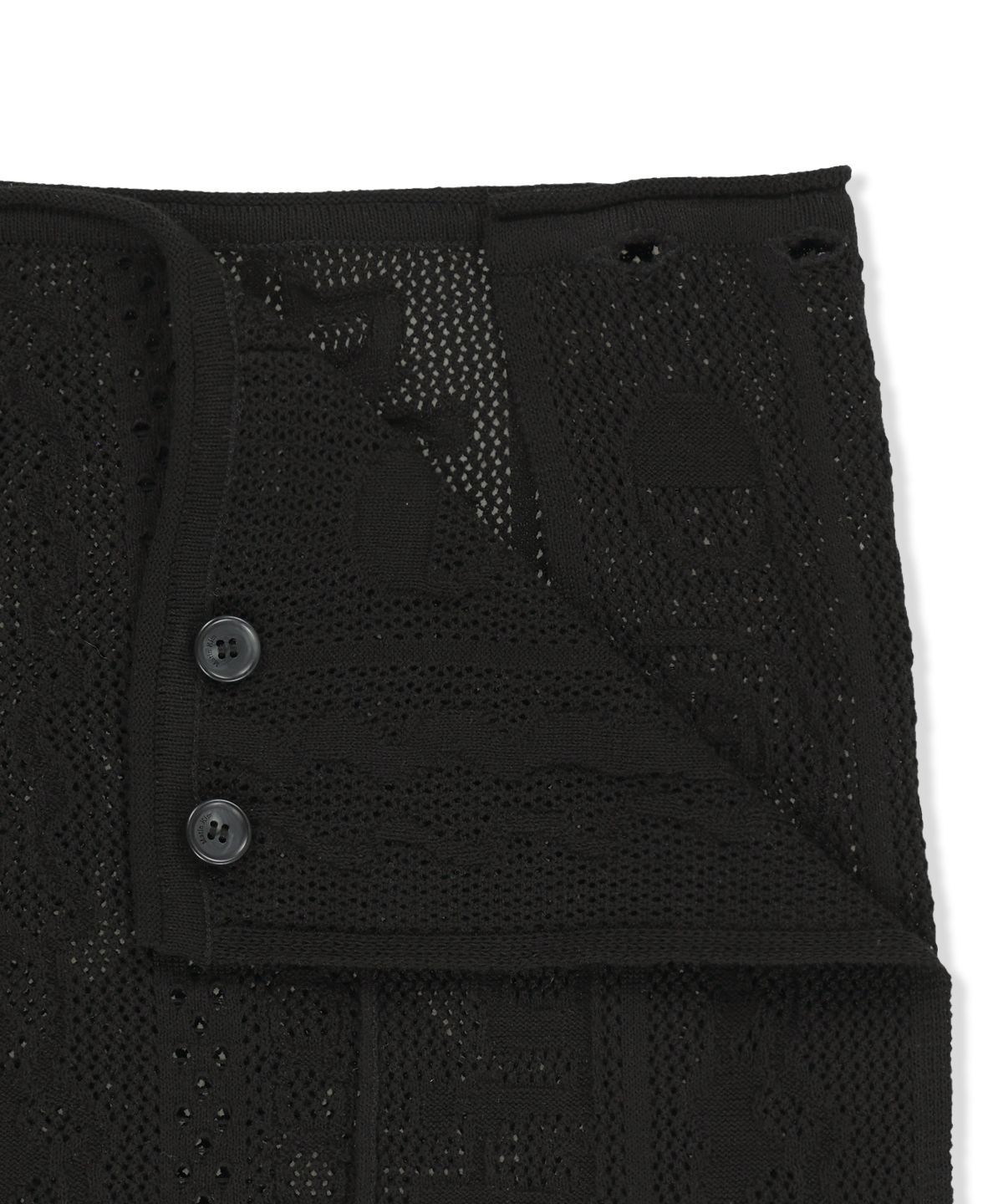 마뗑킴(MATIN KIM) MESH LOGO WRAP MINI SKIRT IN BLACK