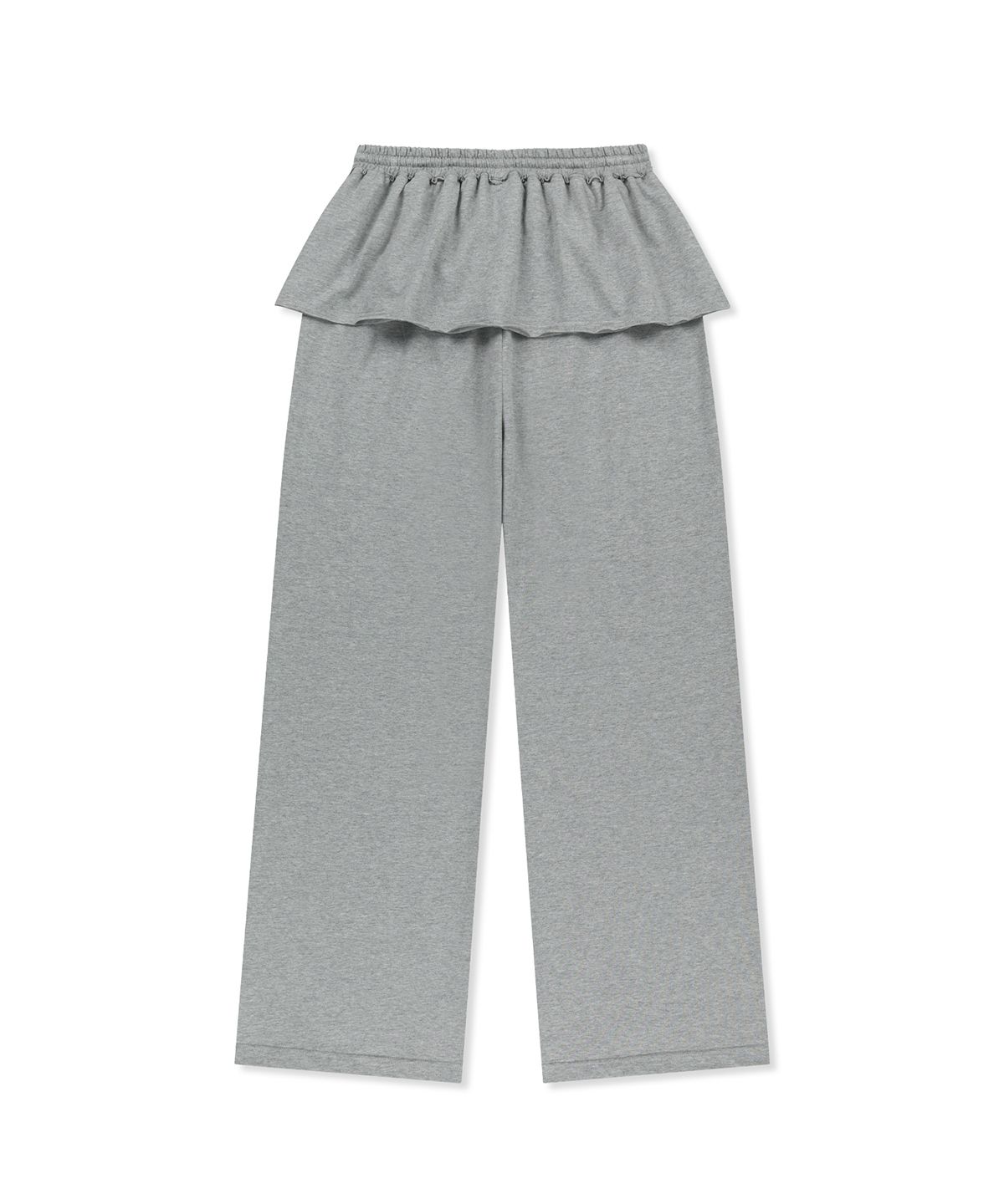 마뗑킴(MATIN KIM) LAYERED SKIRT JERSEY PANTS IN GREY