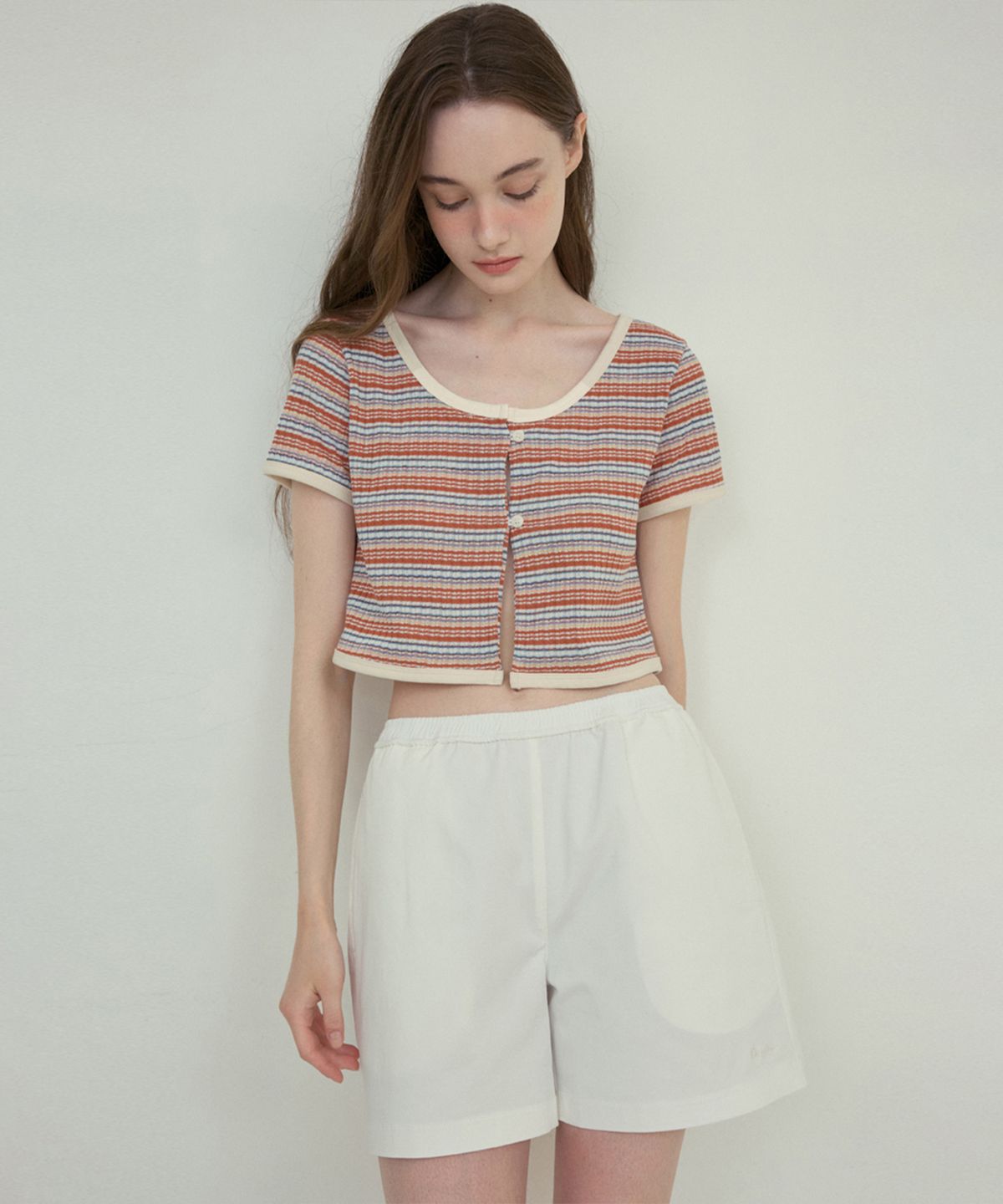 아우어노스텔지아(OURNOSTALGIA) Classic banding half pants_Ivory(O25-PT04)