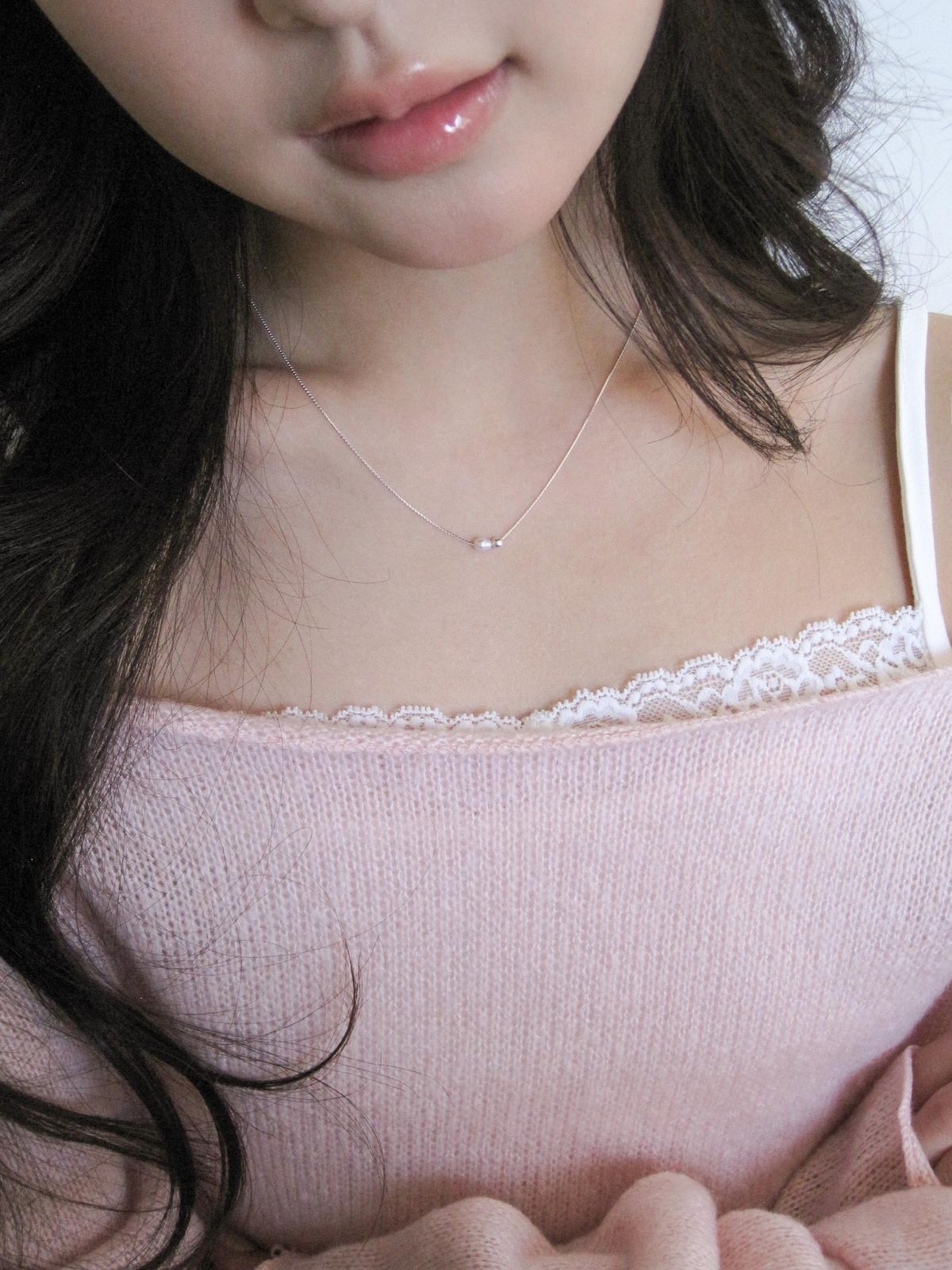 둥그런(DUNGEUREON) [925 Silver] Lily Pearl Necklace