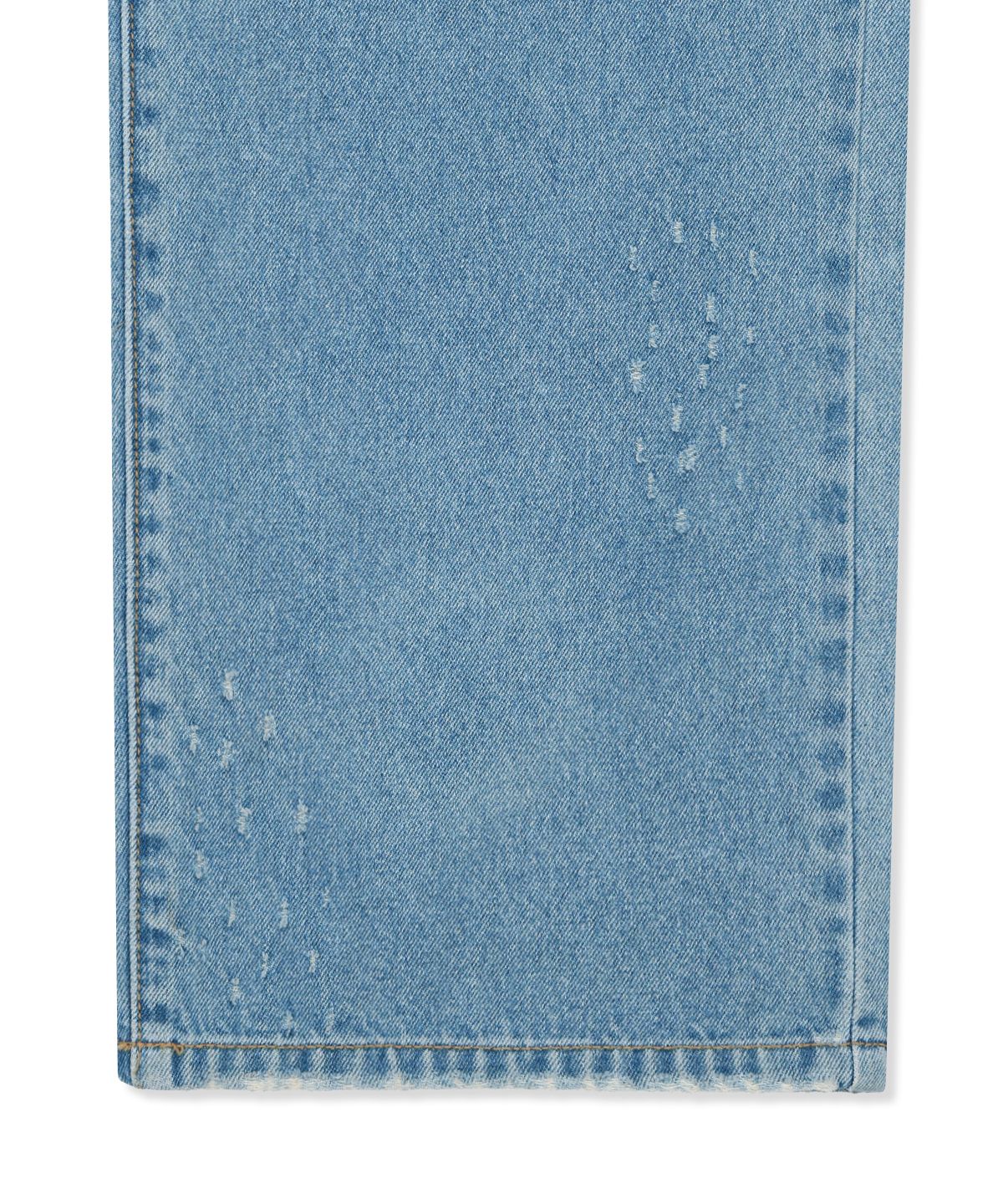 마뗑킴(MATIN KIM) DISTRESSED DENIM PANTS FOR MEN IN BLUE