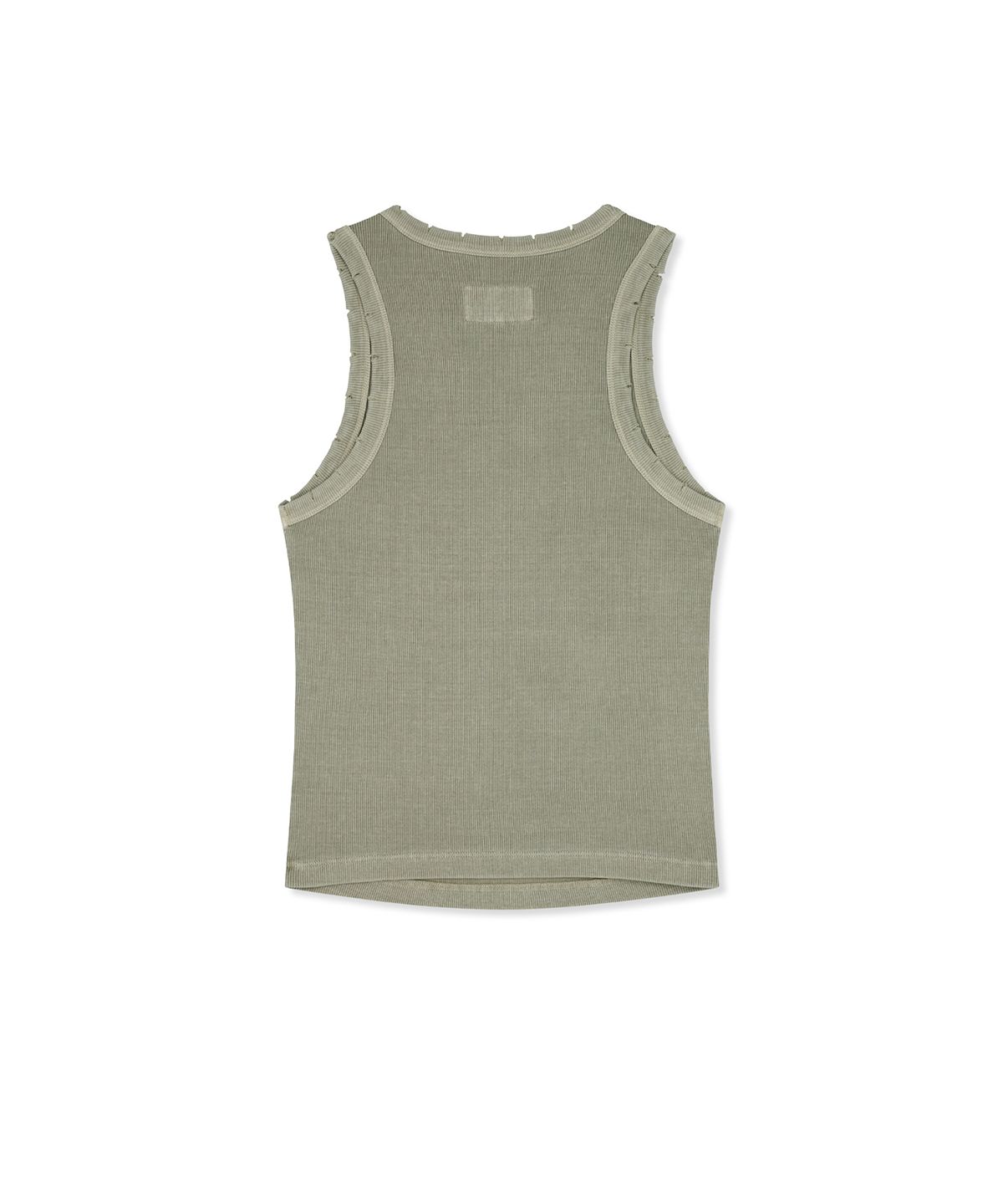 마뗑킴(MATIN KIM) DISTRESSED SLEEVELESS LOGO TOP IN BEIGE