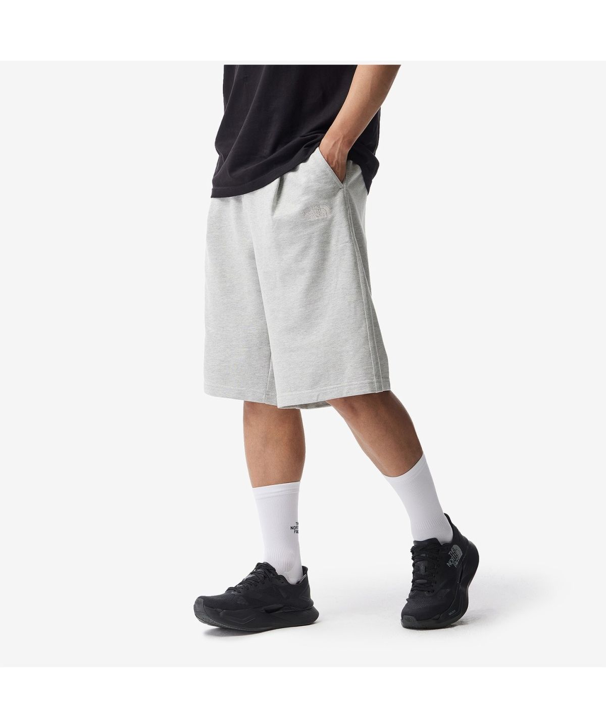 노스페이스(THE NORTH FACE) NS6KS01A 남성 코어 쇼츠 MELANGE GREY