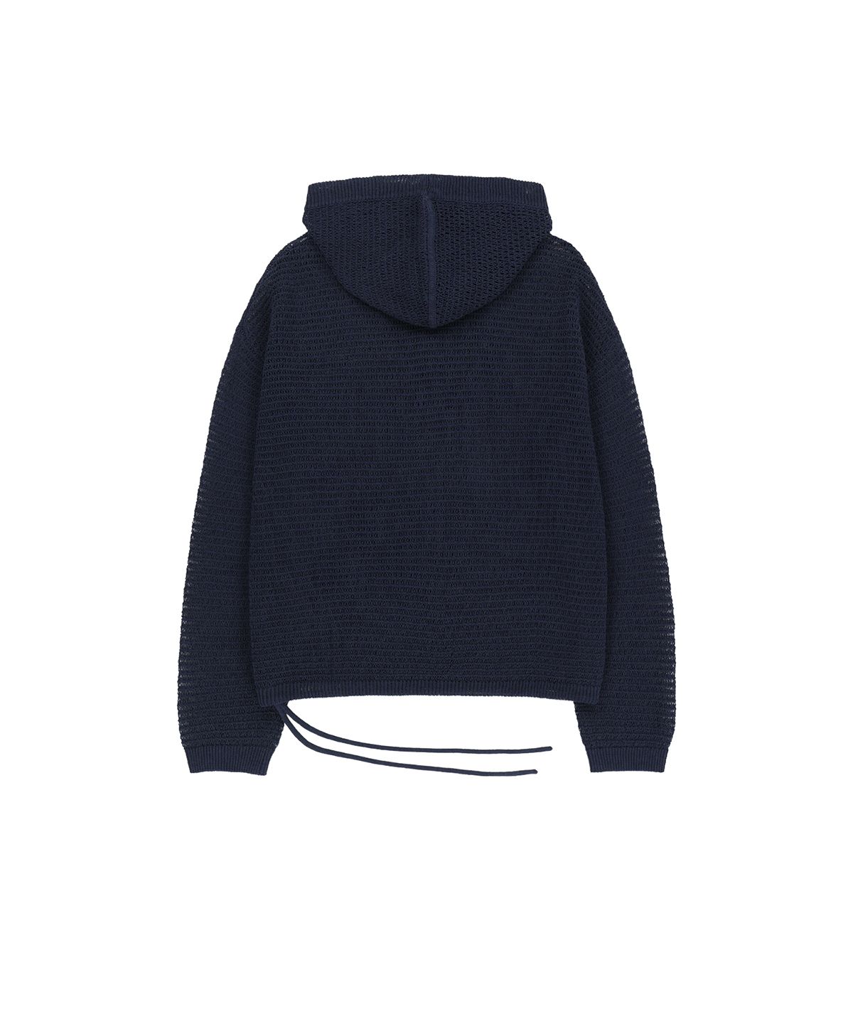 마뗑킴(MATIN KIM) OVERSIZED MESH KNIT HOODIE IN NAVY