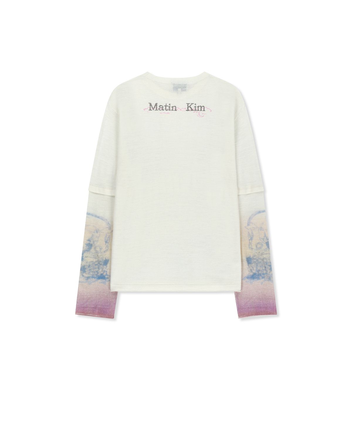 마뗑킴(MATIN KIM) SLEEVE PRINT KNIT PULLOVER IN IVORY