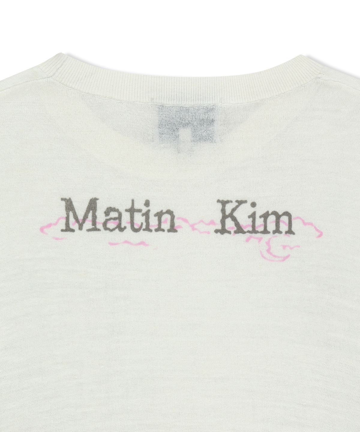 마뗑킴(MATIN KIM) SLEEVE PRINT KNIT PULLOVER IN IVORY