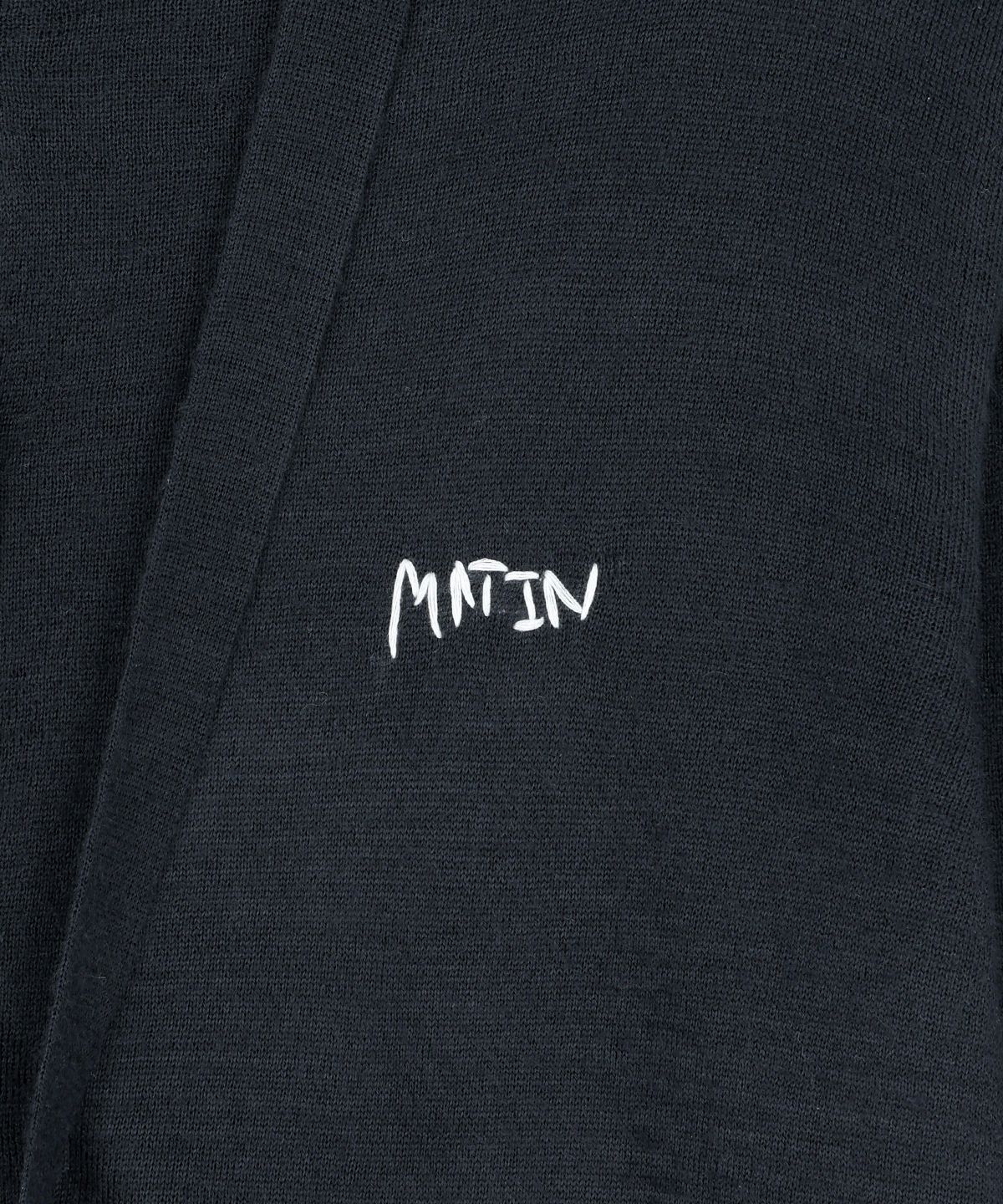 마뗑킴(MATIN KIM) STRING DETAIL KNIT CARDIGAN IN DARK NAVY