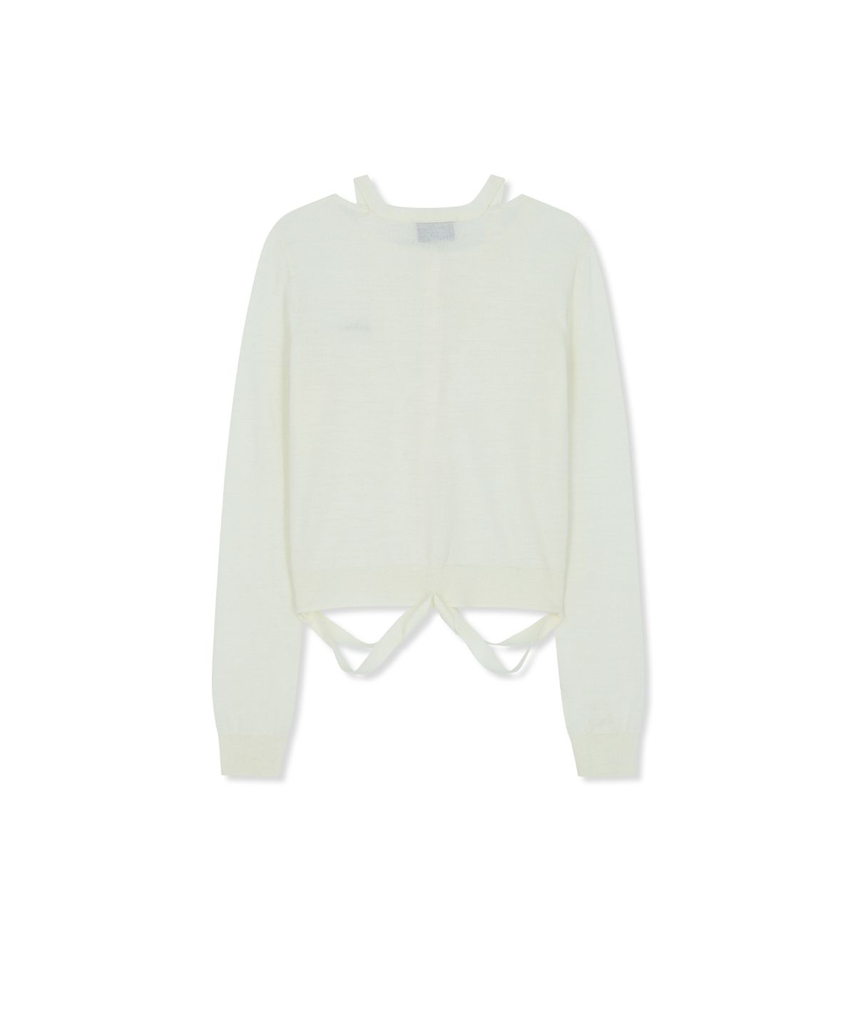 마뗑킴(MATIN KIM) STRING DETAIL KNIT CARDIGAN IN CREAM