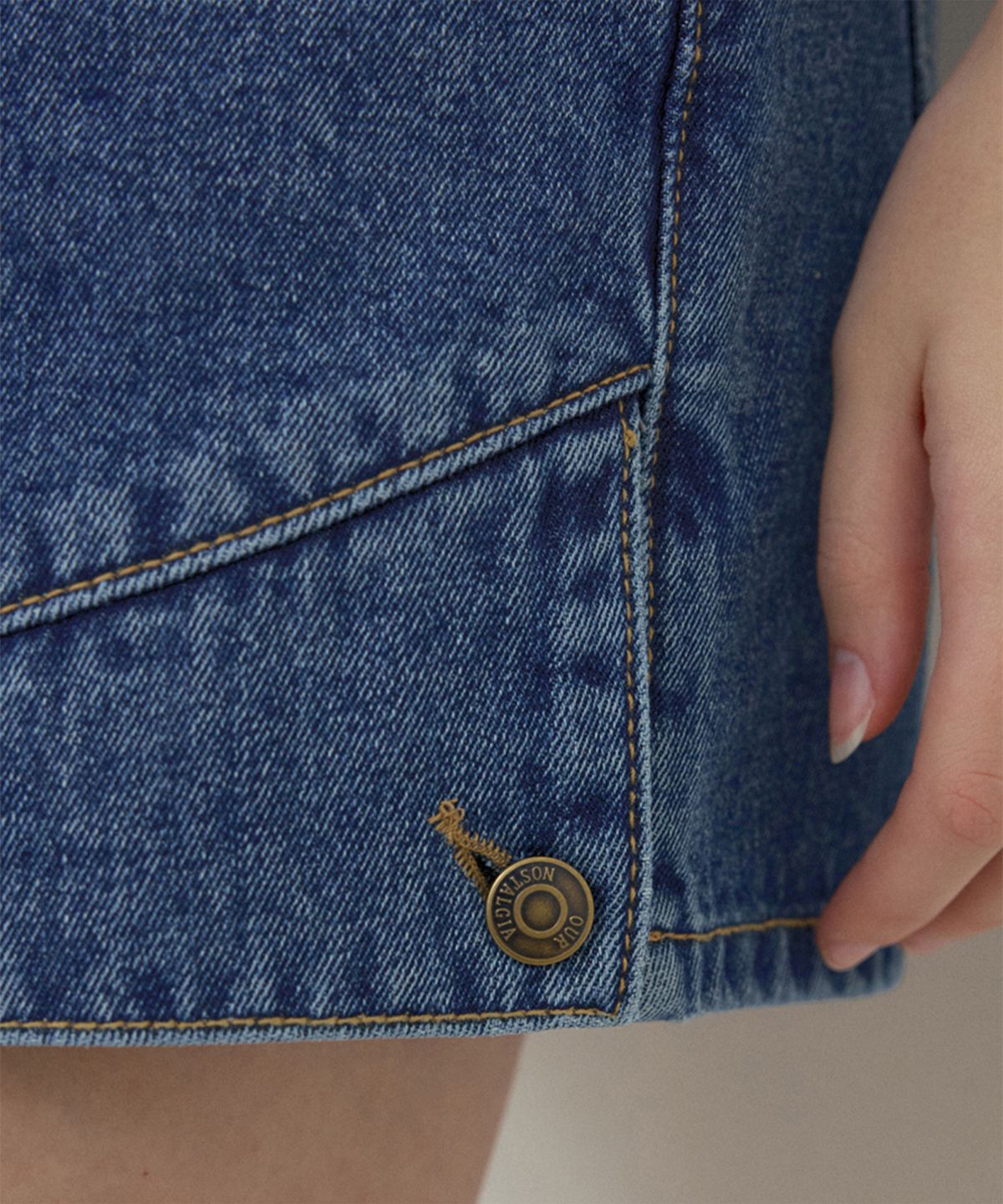 아우어노스텔지아(OURNOSTALGIA) Work denim shorts_Deep blue(O25-PT05)