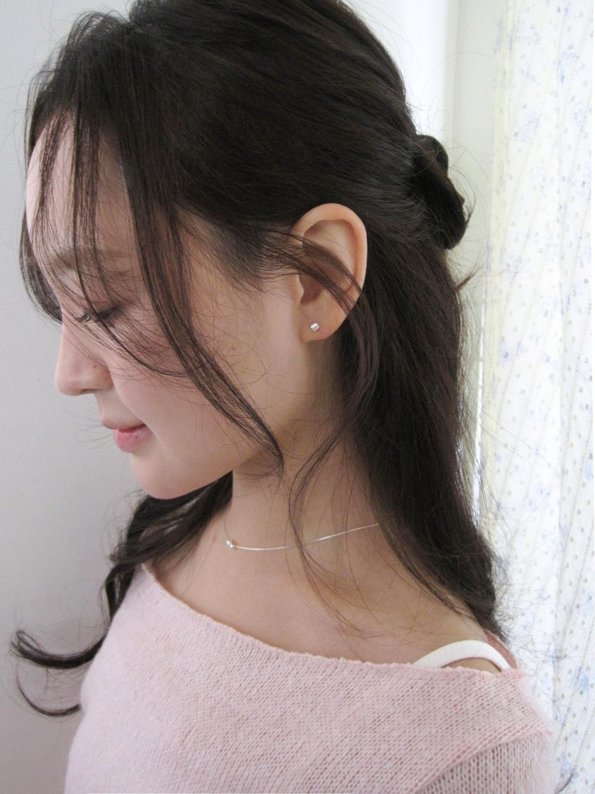 둥그런(DUNGEUREON) [925 Silver] Square Matte Earrings