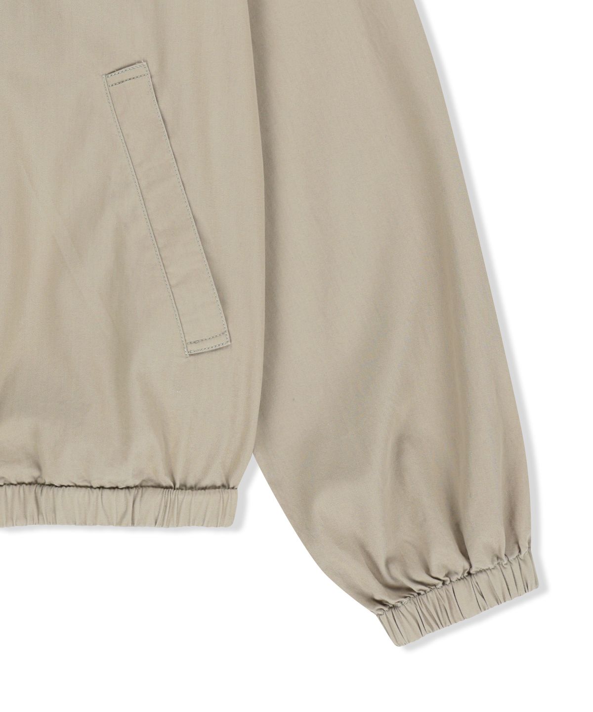 마뗑킴(MATIN KIM) SMALL LOGO COTTON ZIP UP JUMPER IN LIGHT BEIGE