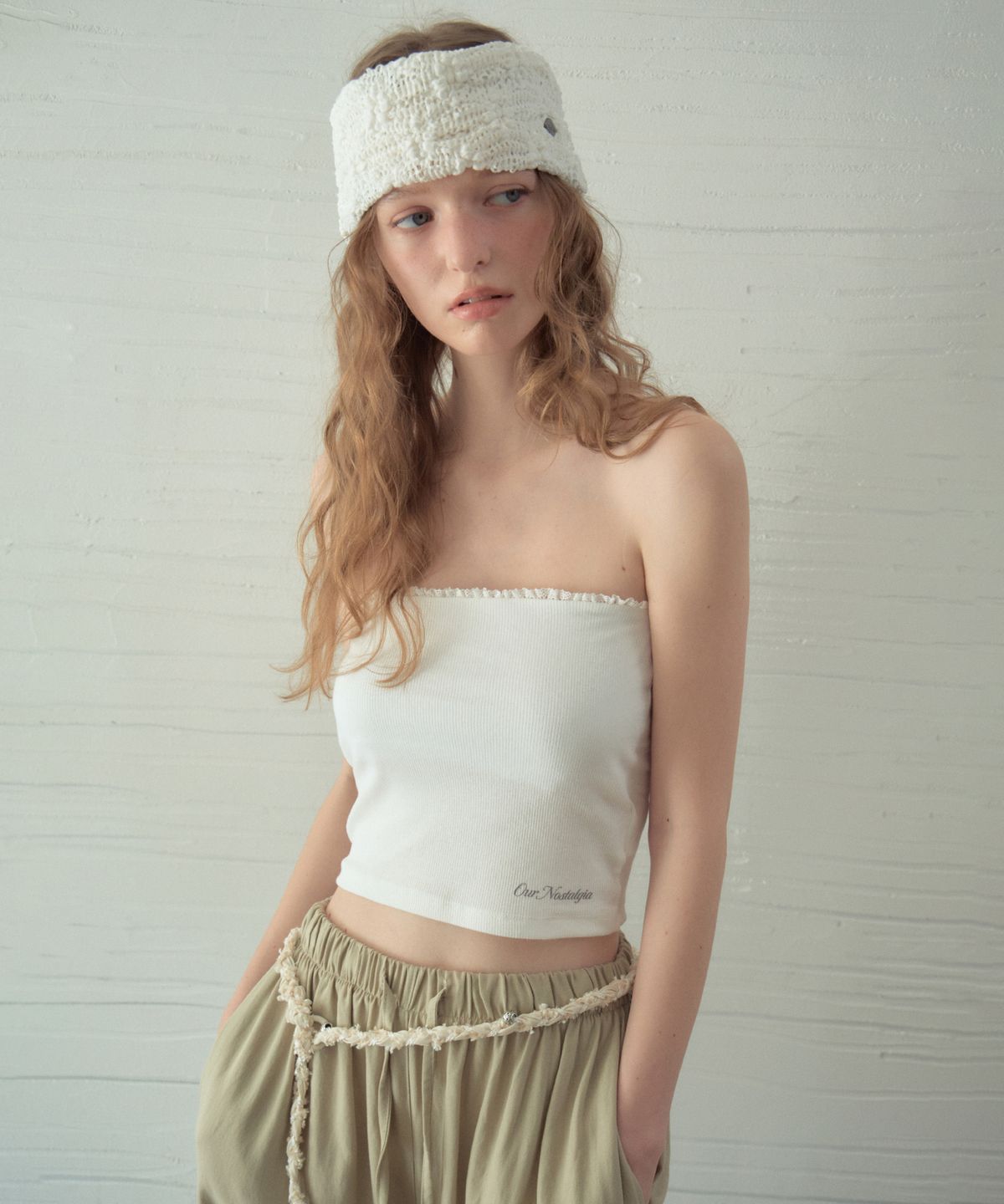 아우어노스텔지아(OURNOSTALGIA) Lace tube top_White(O25-TP08)