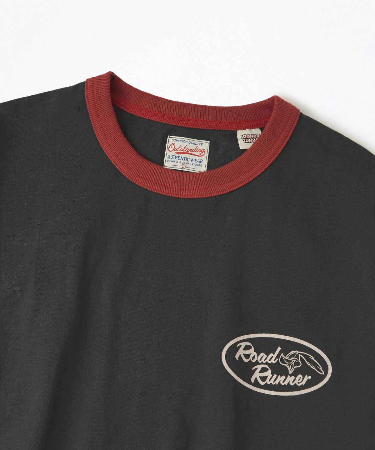 아웃스탠딩(OUTSTANDING) [LOONEY TUNES] HALF SLEEVE TEE(BIRD SPEED)_CHARCOAL