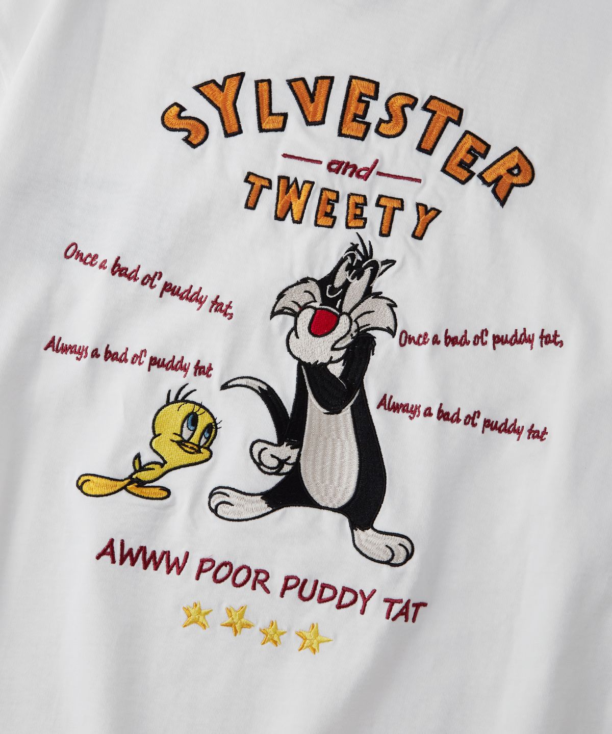 아웃스탠딩(OUTSTANDING) [LOONEY TUNES] HALF SLEEVE TEE(SYLVESTER)_OFF WHITE
