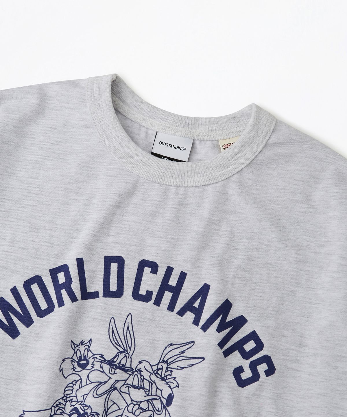 아웃스탠딩(OUTSTANDING) [LOONEY TUNES] HALF SLEEVE TEE(WORLD CHAMPS)_1%MELANGE GRAY