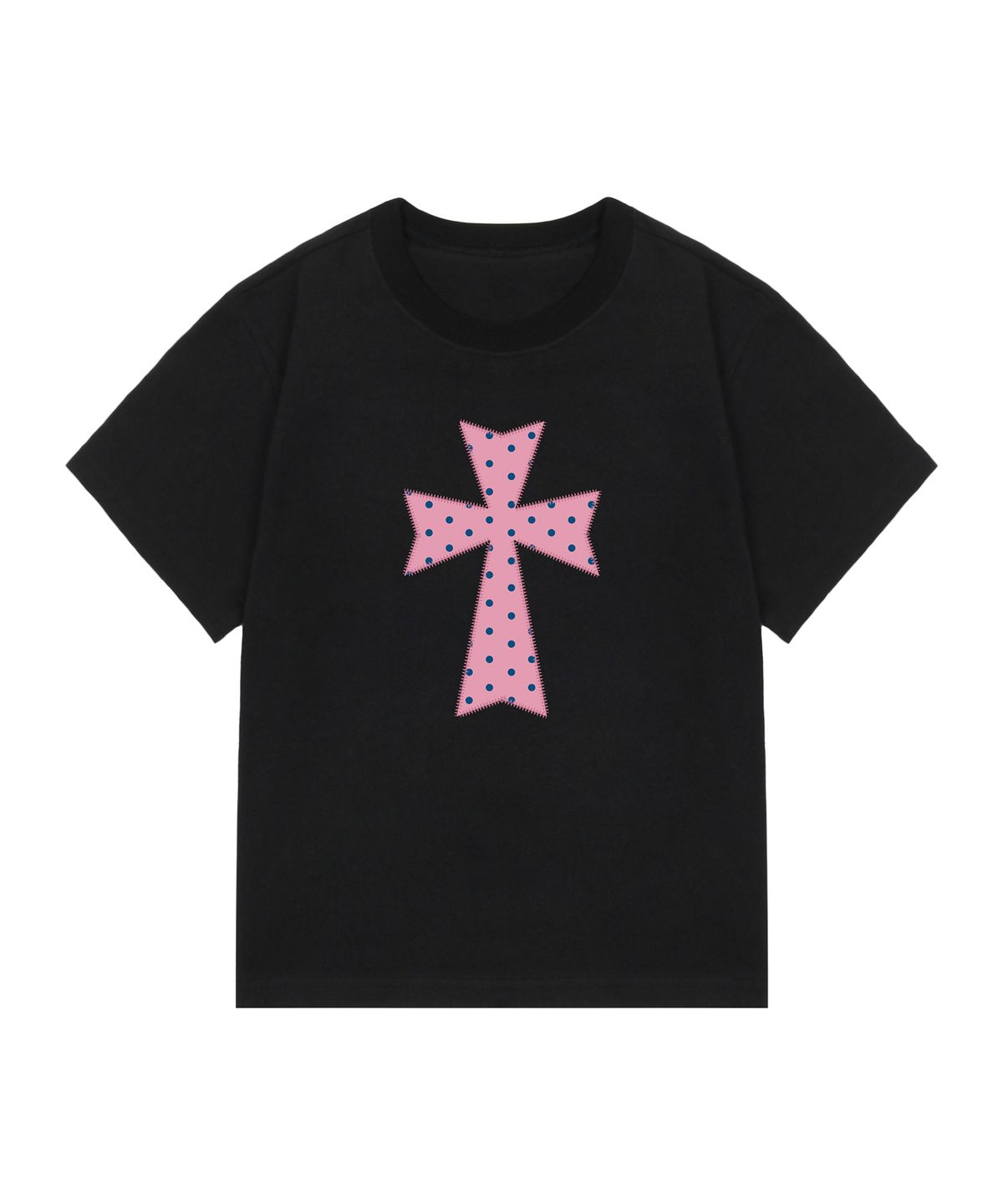 그레이버(GRAVER) [UNISEX]DOT CROSS 반팔티_BLACK/PINK LOGO