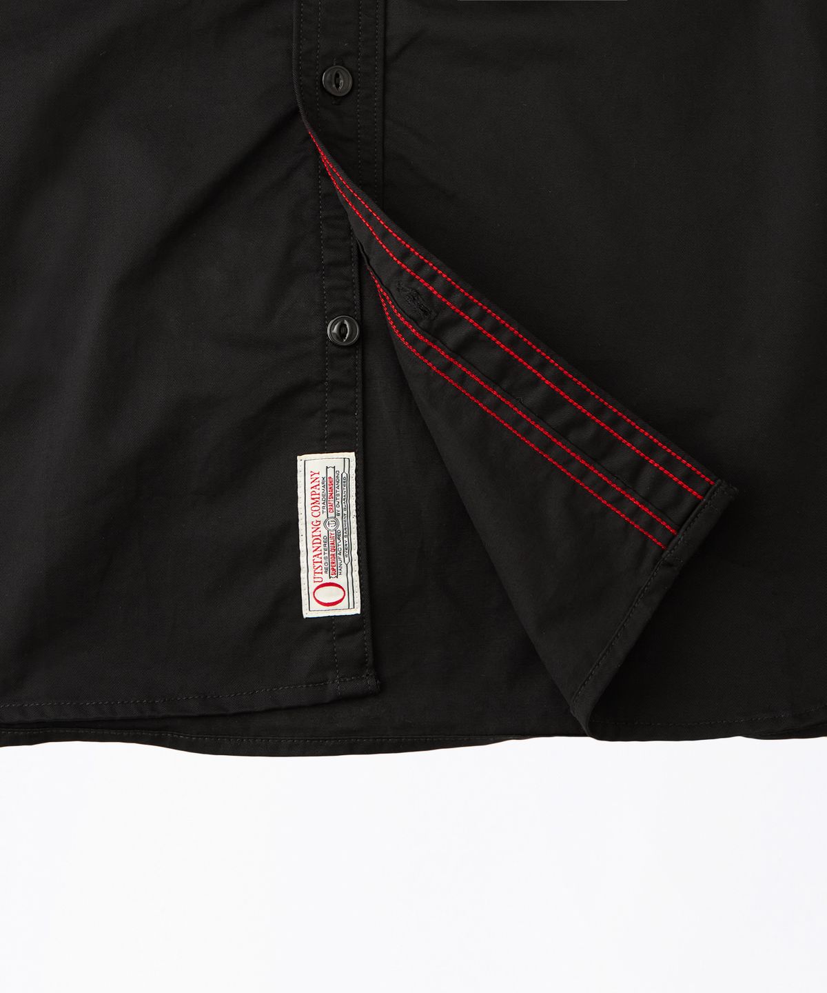 아웃스탠딩(OUTSTANDING) [LOONEY TUNES] TRIPLE STITCH MECHANIC HALF SHIRT_BLACK