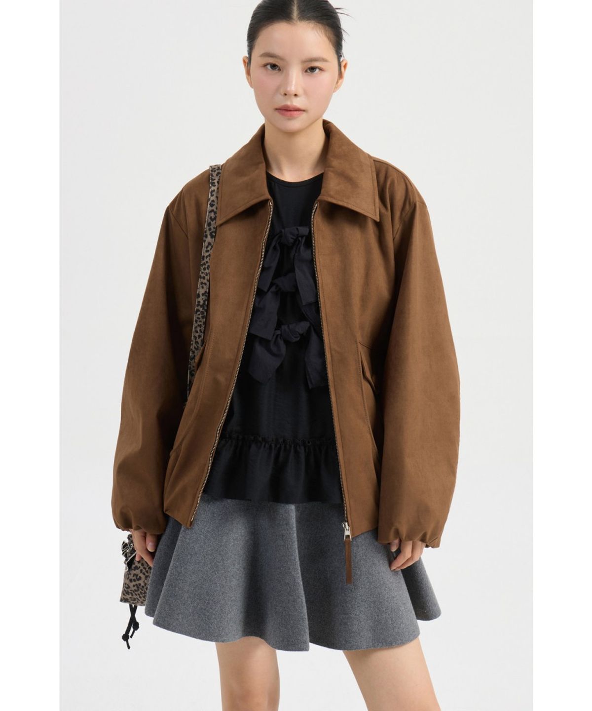 럭키슈에뜨(LUCKY CHOUETTE) Fake Suede Collar Jumper (camel) LFUAW25200CMX