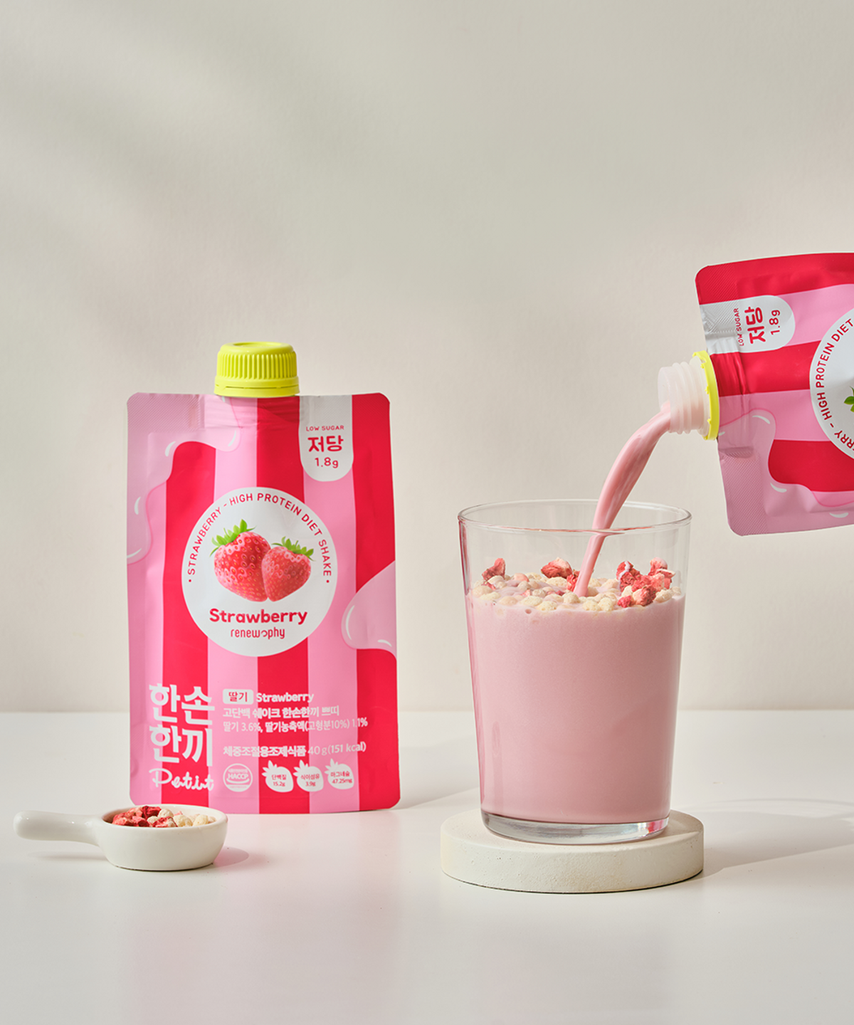 리뉴파이(RENEWPHY) 한손한끼 쁘띠 단백질 프로틴 쉐이크 40g (7개입)