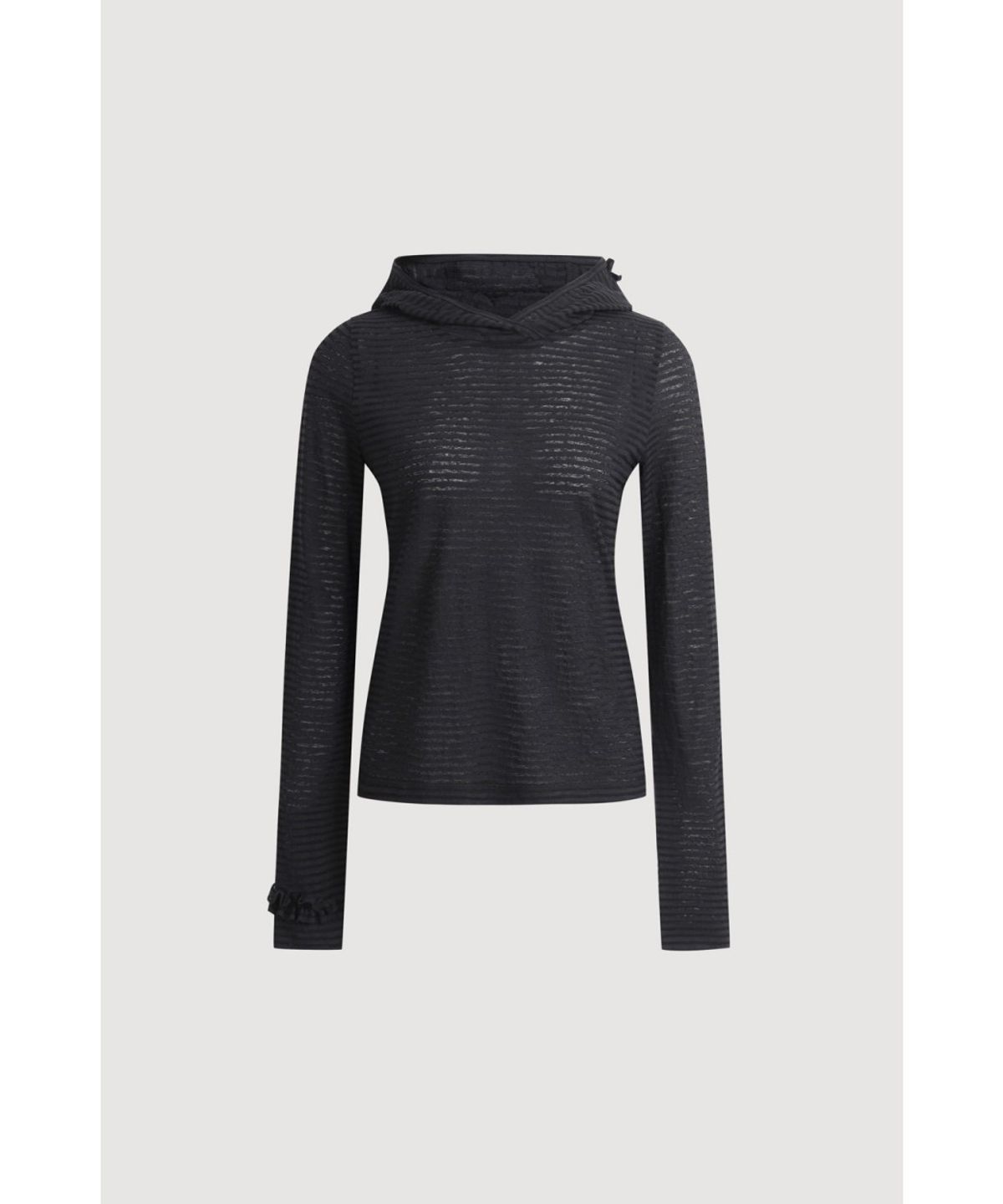 럭키슈에뜨(LUCKY CHOUETTE) Slim-fit Hood T-shirt LFTAX25455BKL