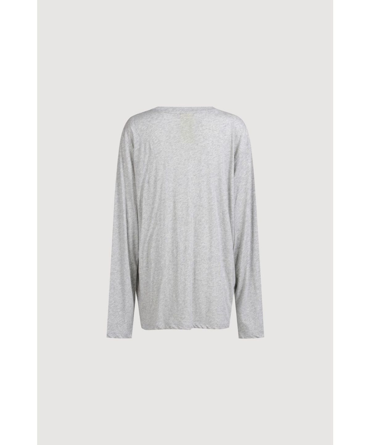 럭키슈에뜨(LUCKY CHOUETTE) U Neck Loose Fit Long Sleeve T-shirt (melange grey) LFTAX25465GYM