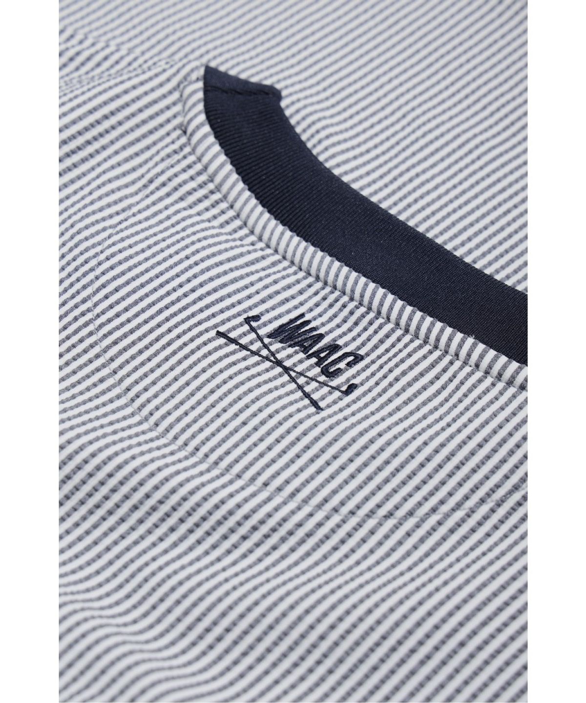 왁(WAAC) [WAAC X JONES] Men s Curved Logo Seersucker Pullover WMTCM26471NYX